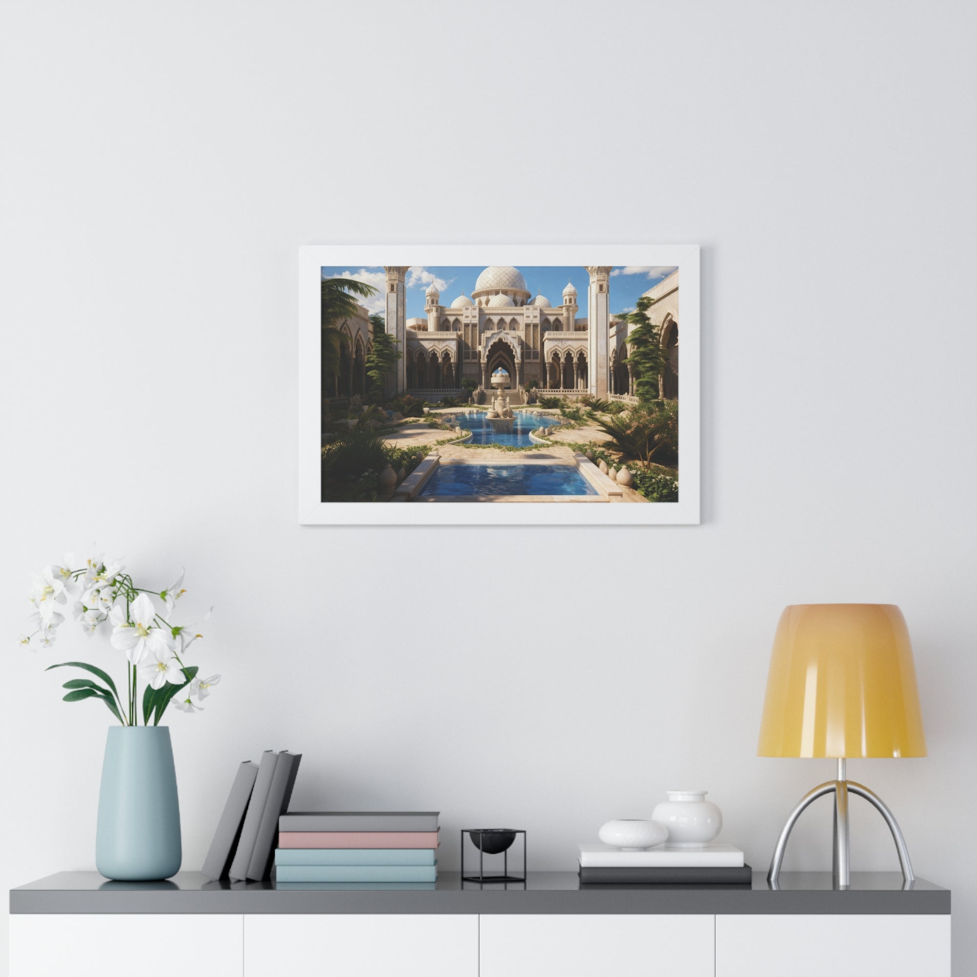Courtyard of Light – Framed Mosque Architecture Wall Art