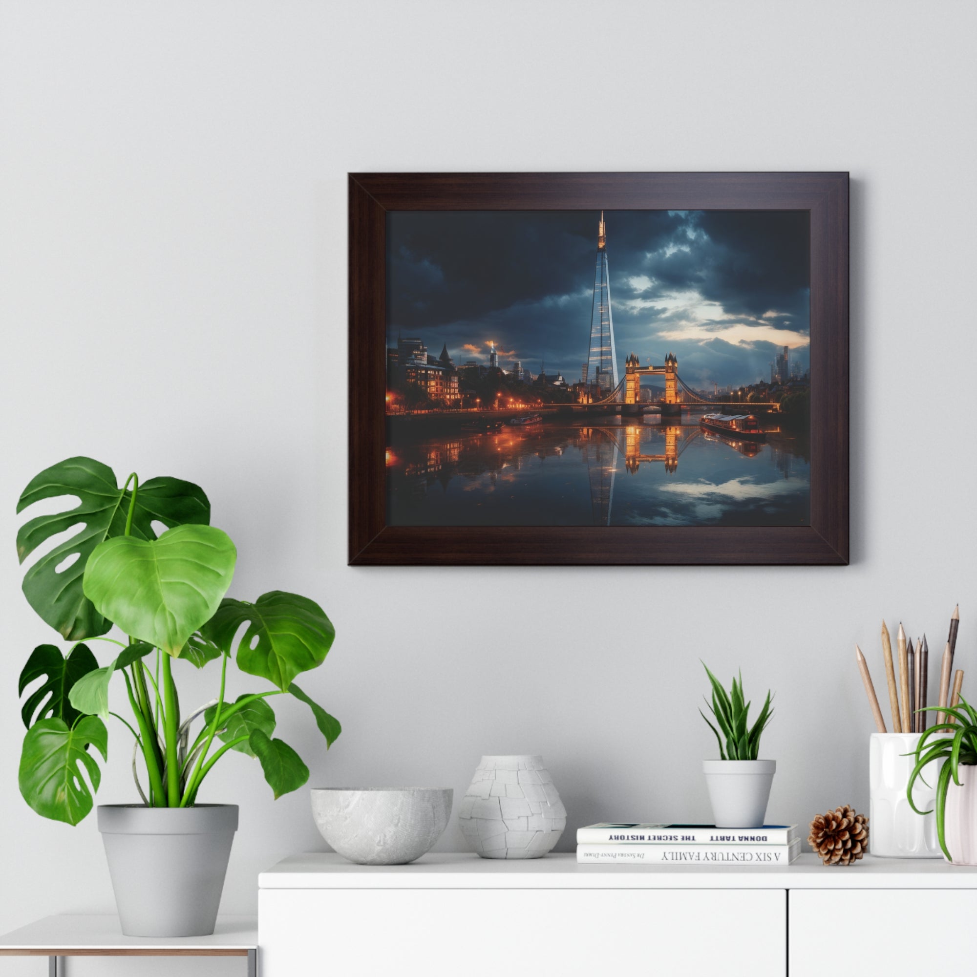 London Twilight Panorama – The Shard & Tower Bridge Wall Art