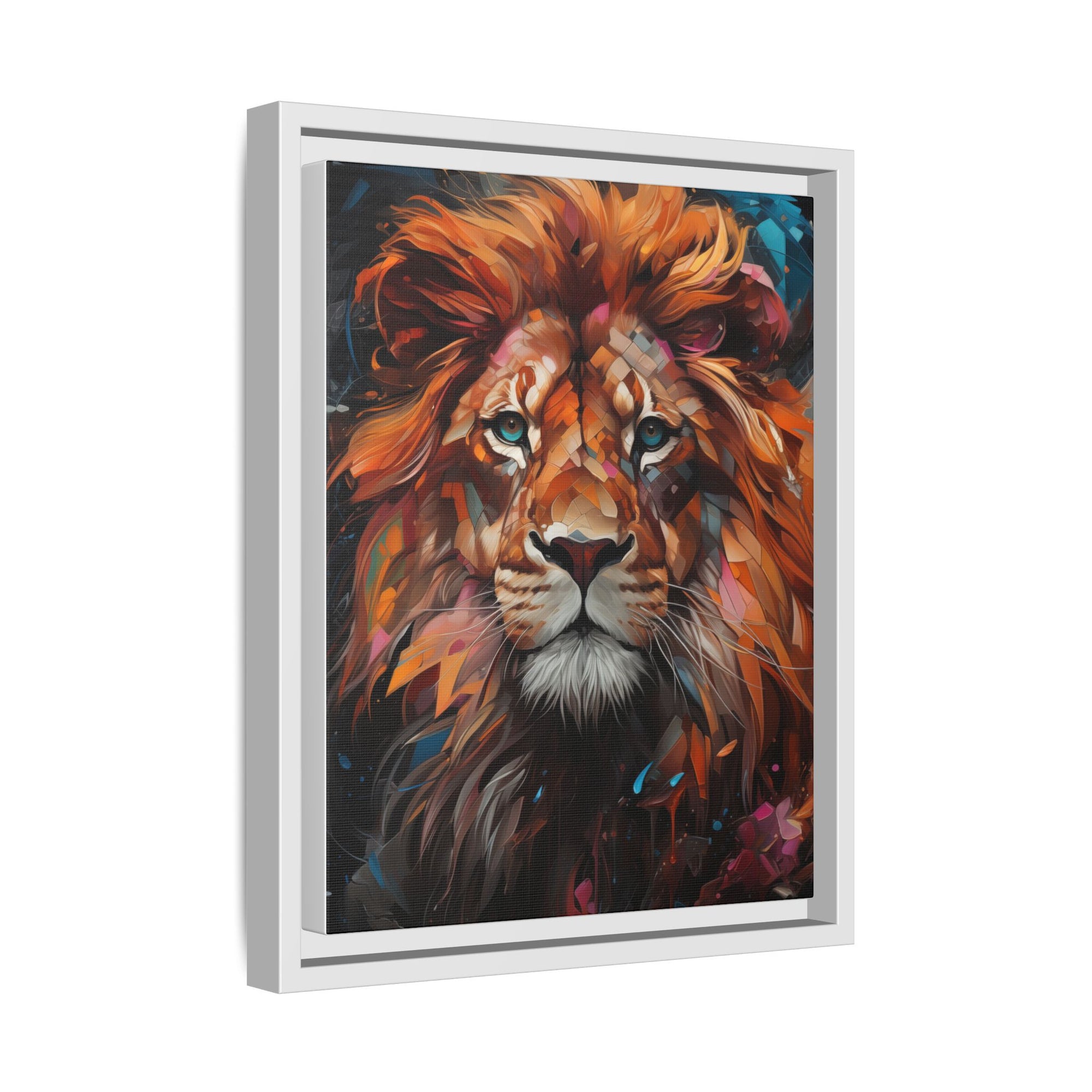 Fierce Elegance Multicolour Lion Art for Statement Space