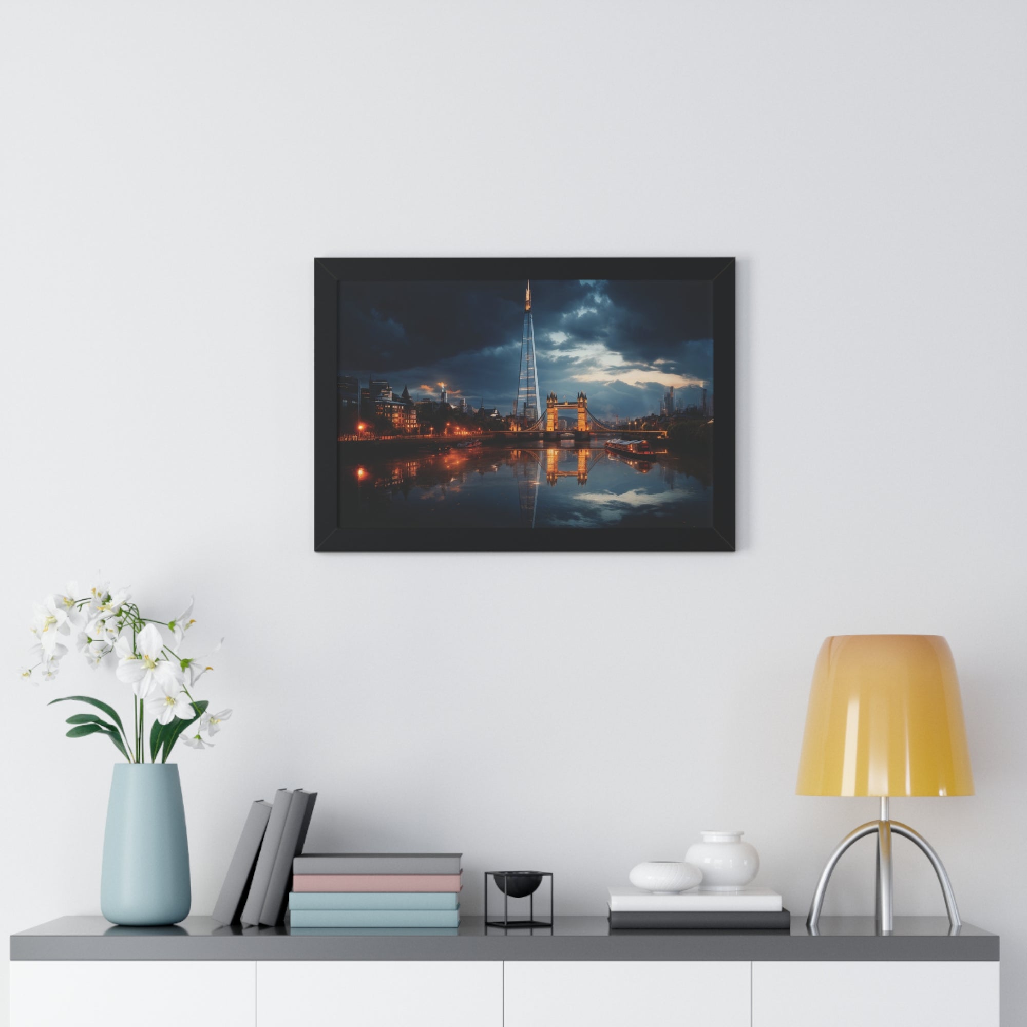 London Twilight Panorama – The Shard & Tower Bridge Wall Art