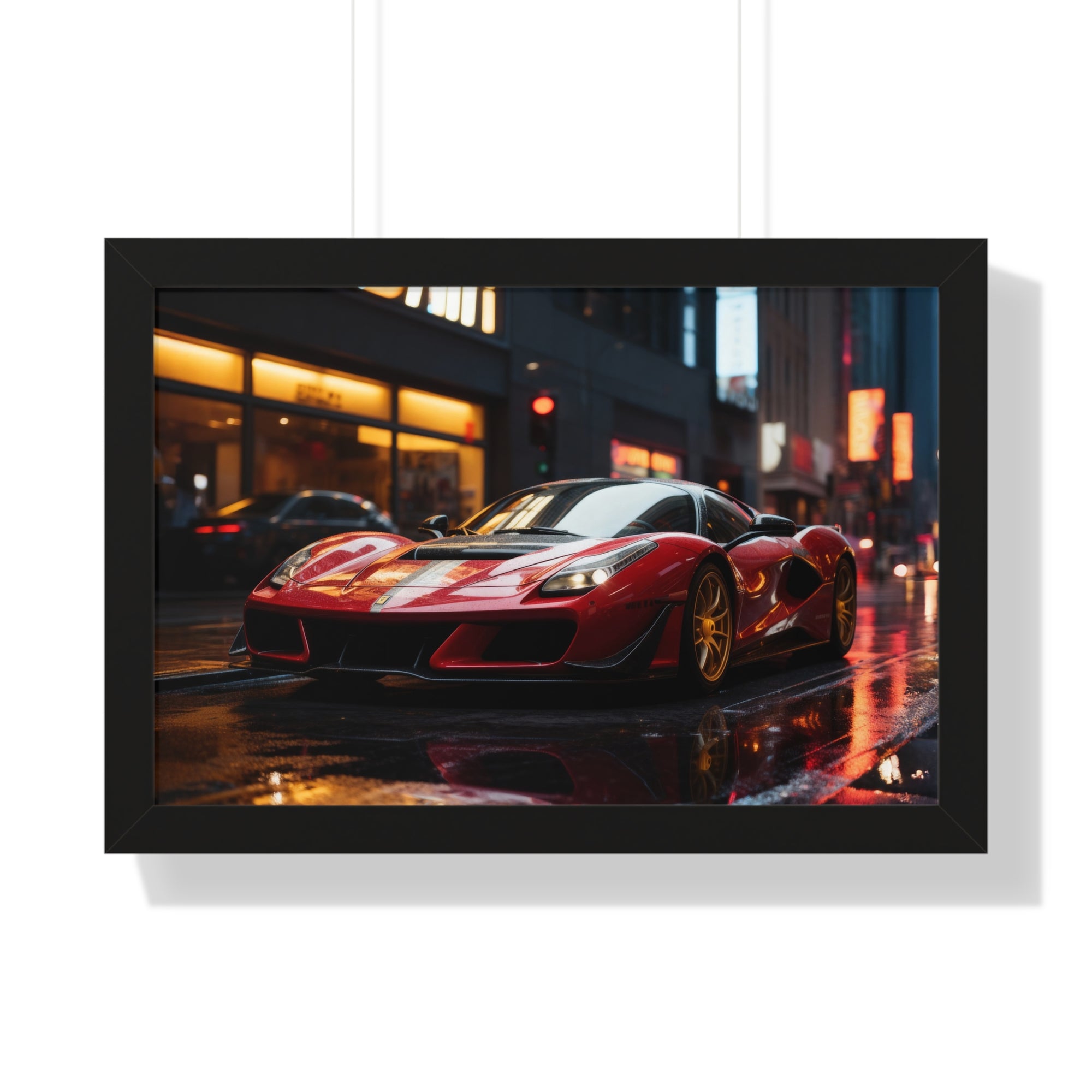 Ferrari F50 “Midnight Rain” Supercar Wall Art