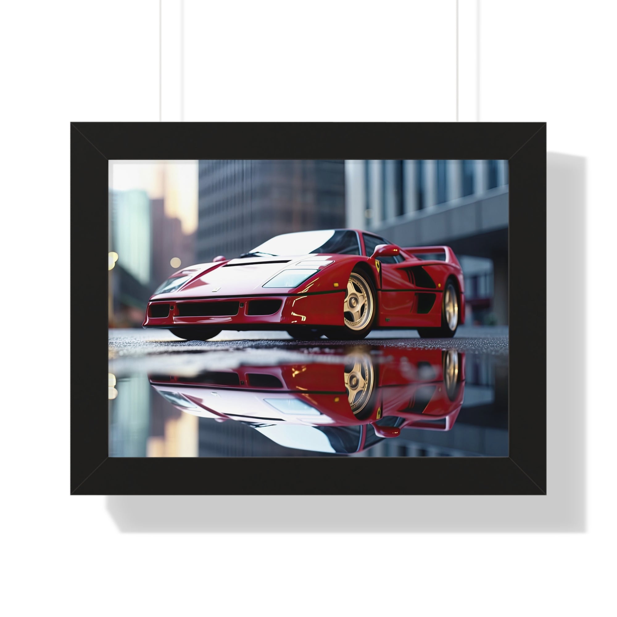 Framed Red Ferrari F50 – Sophisticated Wall Art for Enthusiasts