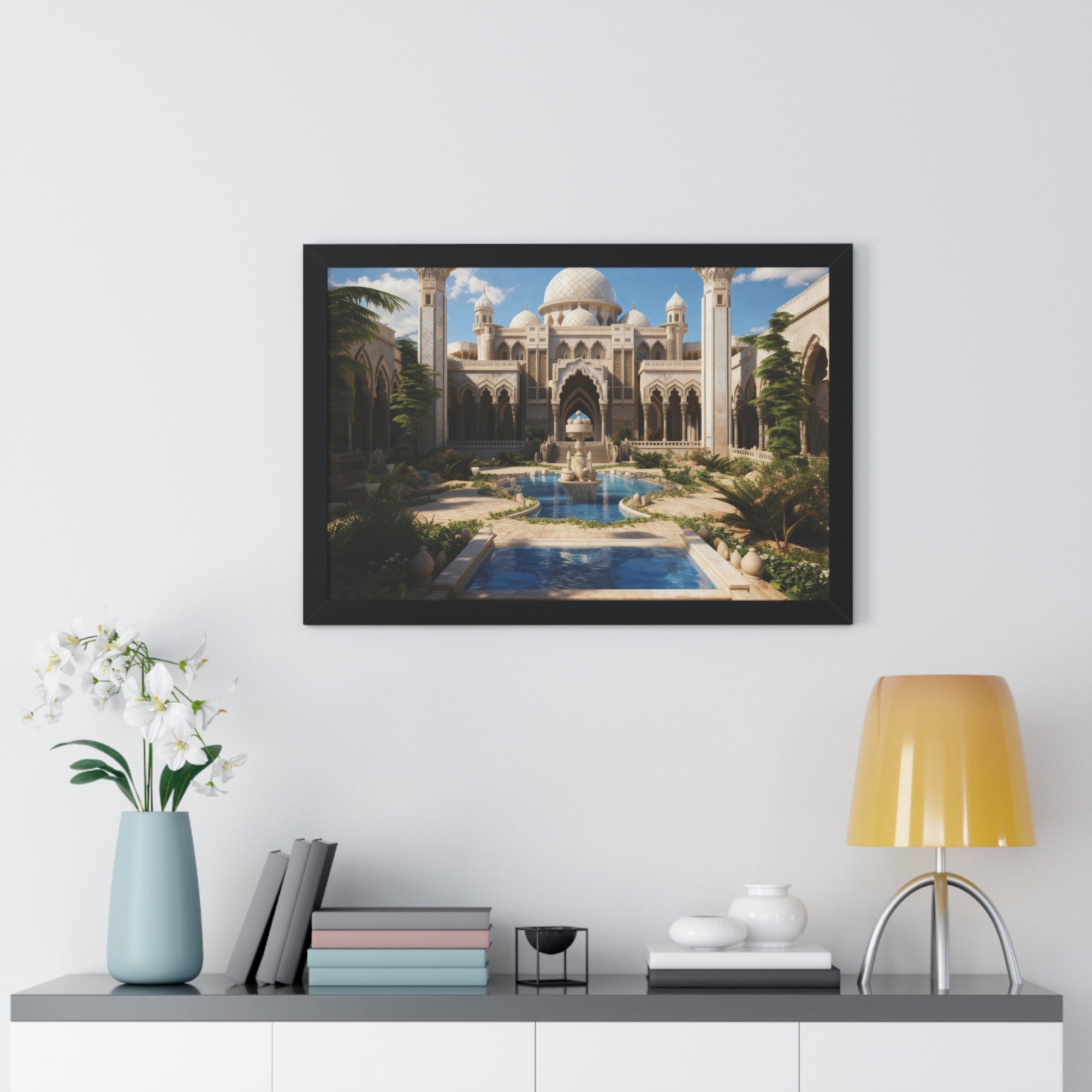 Courtyard of Light – Framed Mosque Architecture Wall Art