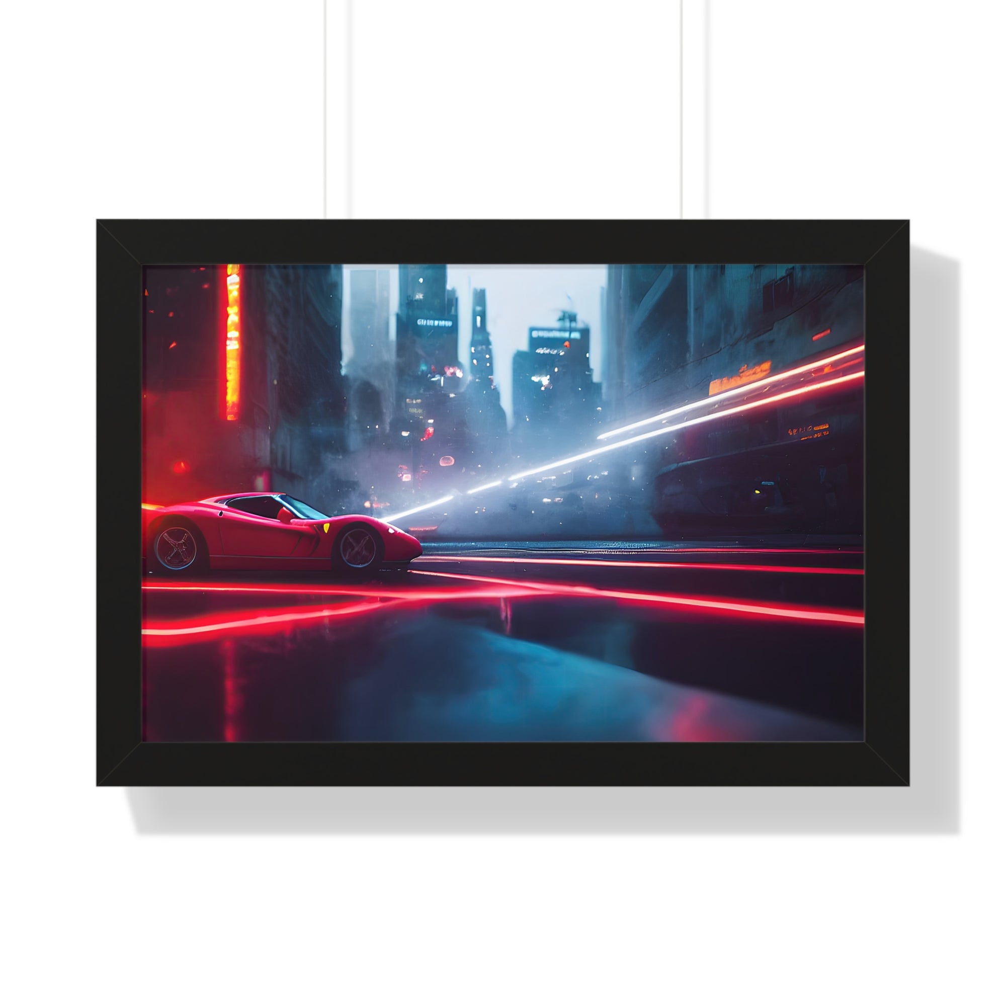 Dazzling Framed Supercar Poster – Red Ferrari F50