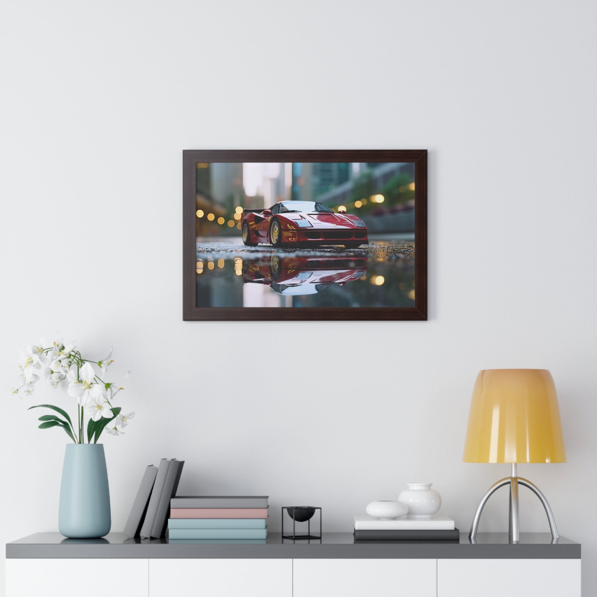 Ferrari F50 Wall Art – Red Supercar Framed Poster