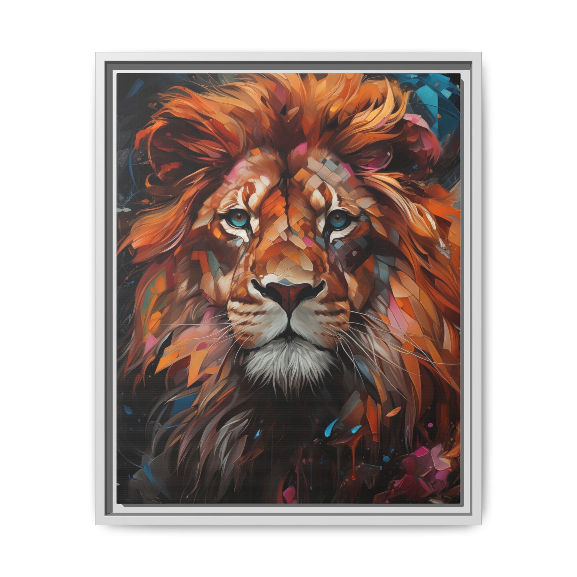 Fierce Elegance Multicolour Lion Art for Statement Space