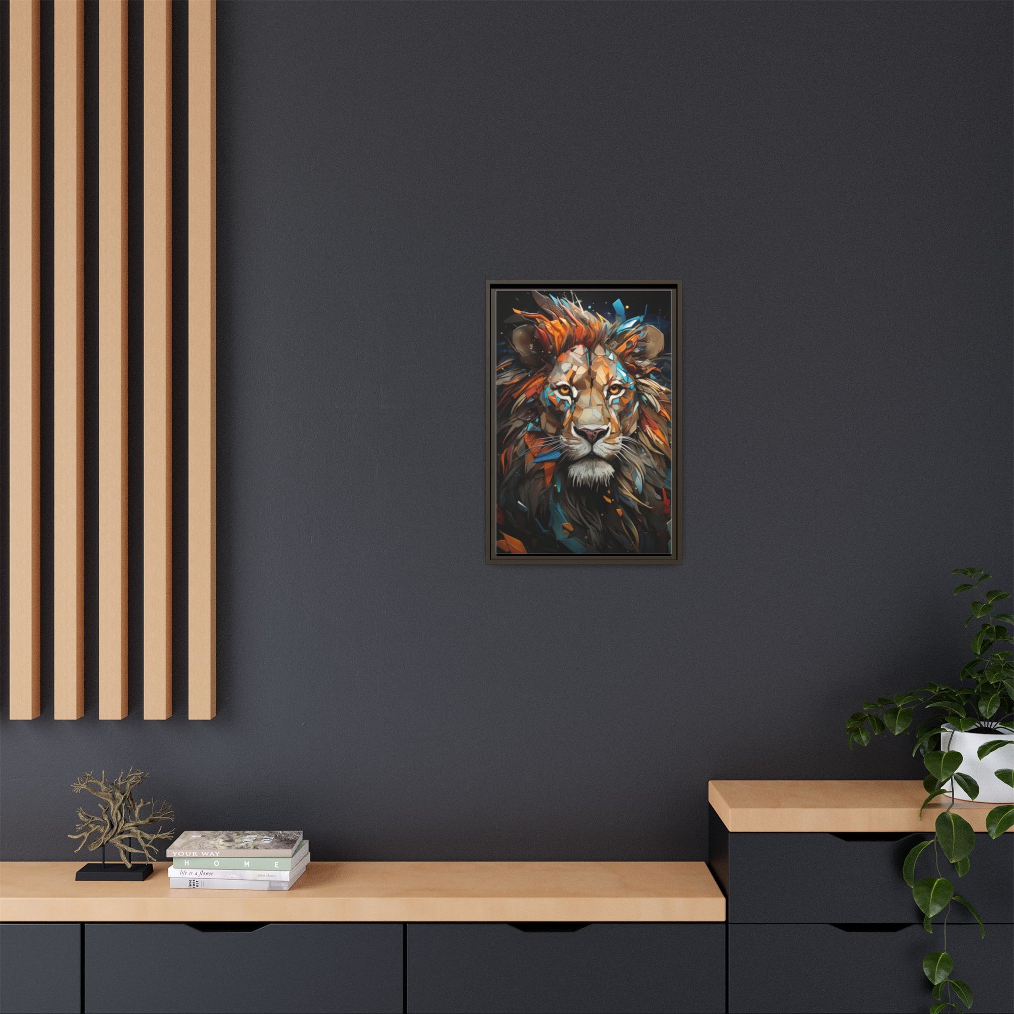 Color Splash Lion Face Canvas