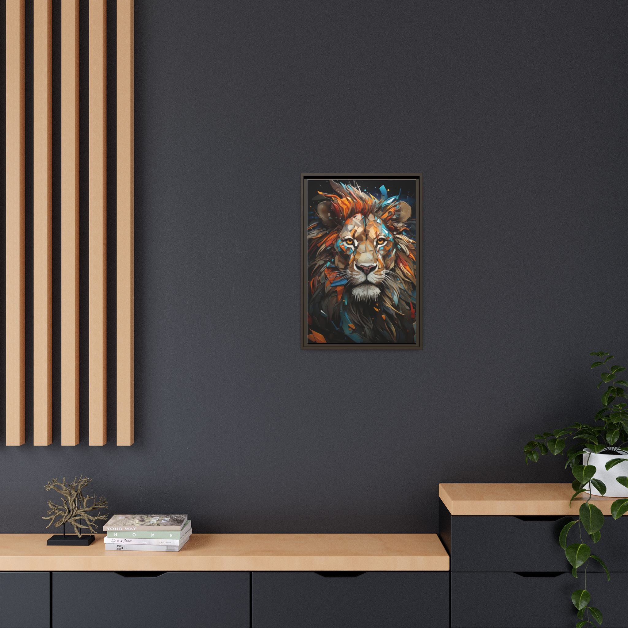 Color Splash Lion Face Canvas