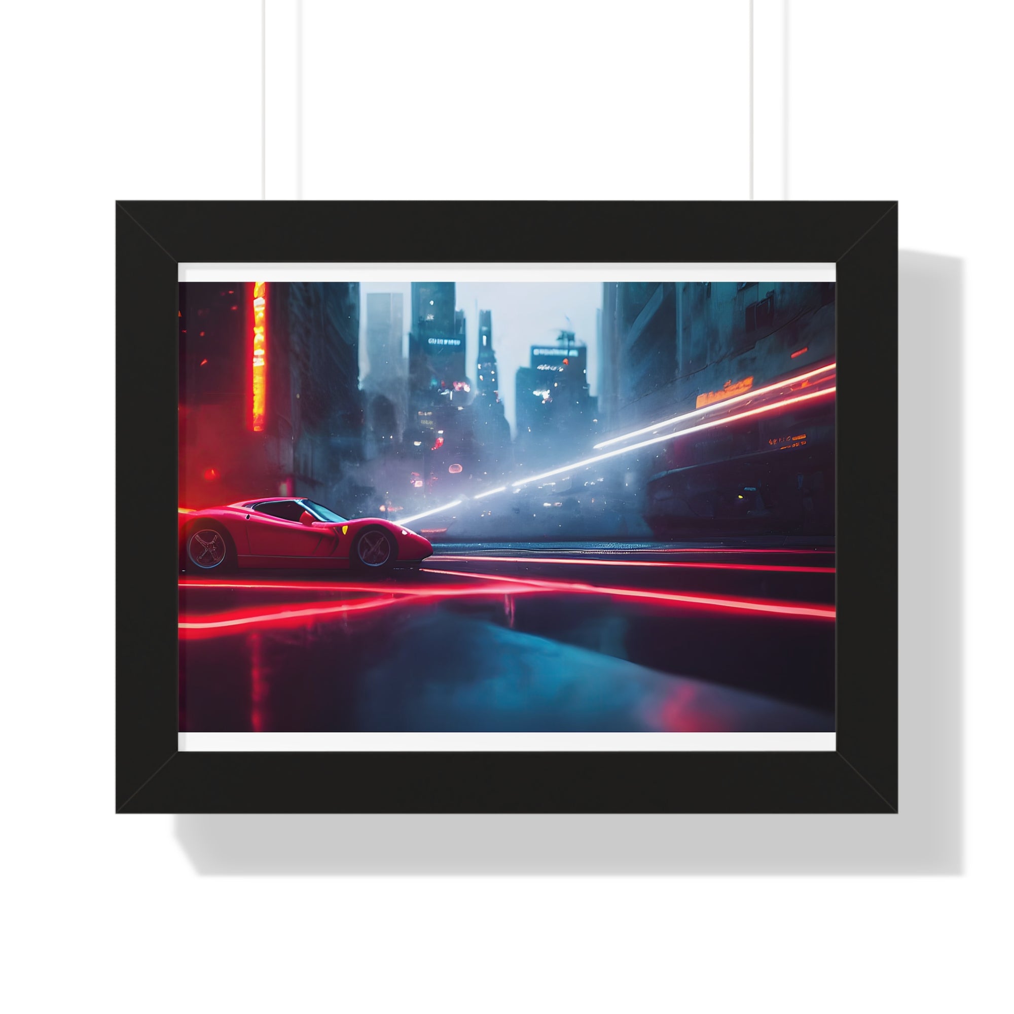 Dazzling Framed Supercar Poster – Red Ferrari F50