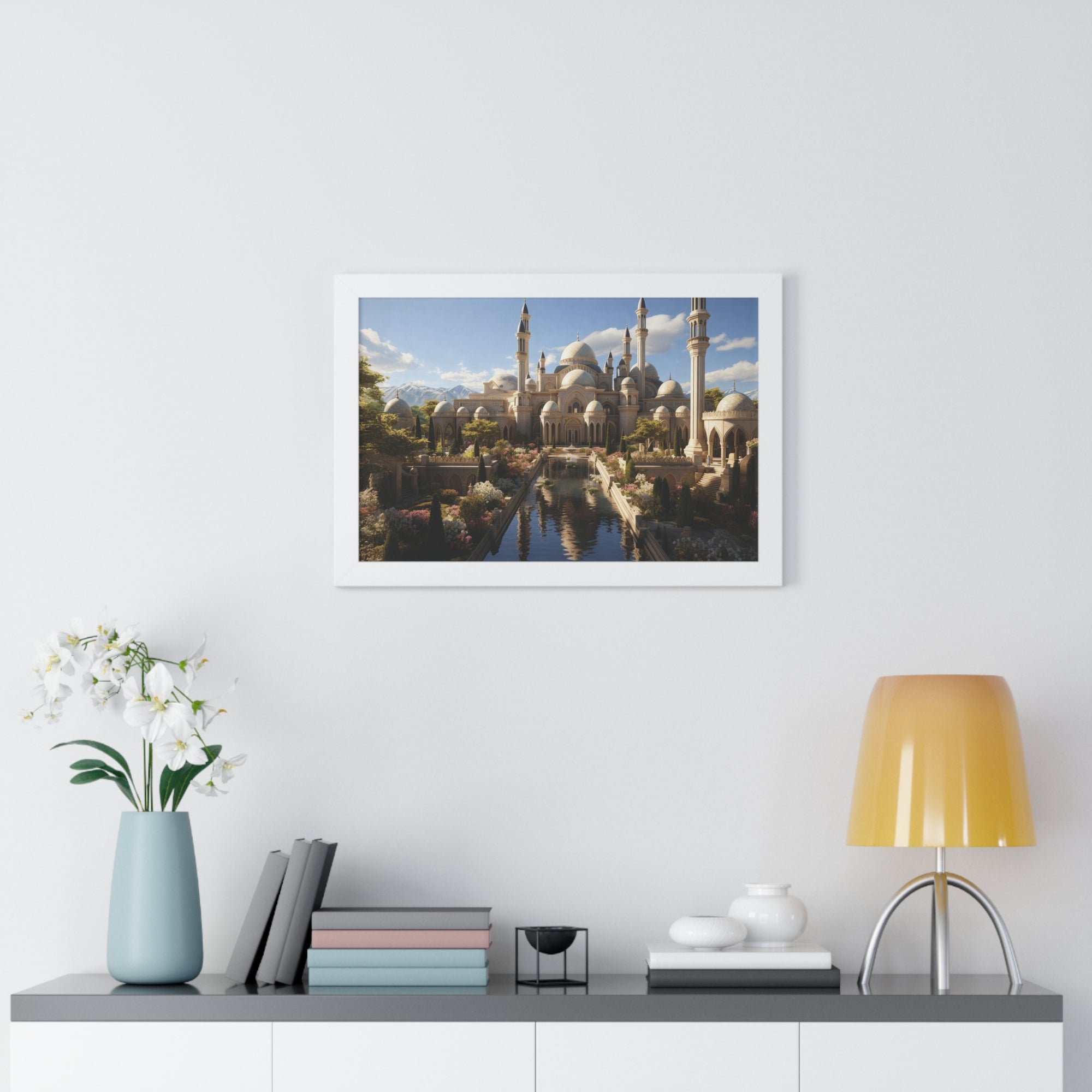 Palace of Stillness – Framed Islamic Garden Reflections Wall Art