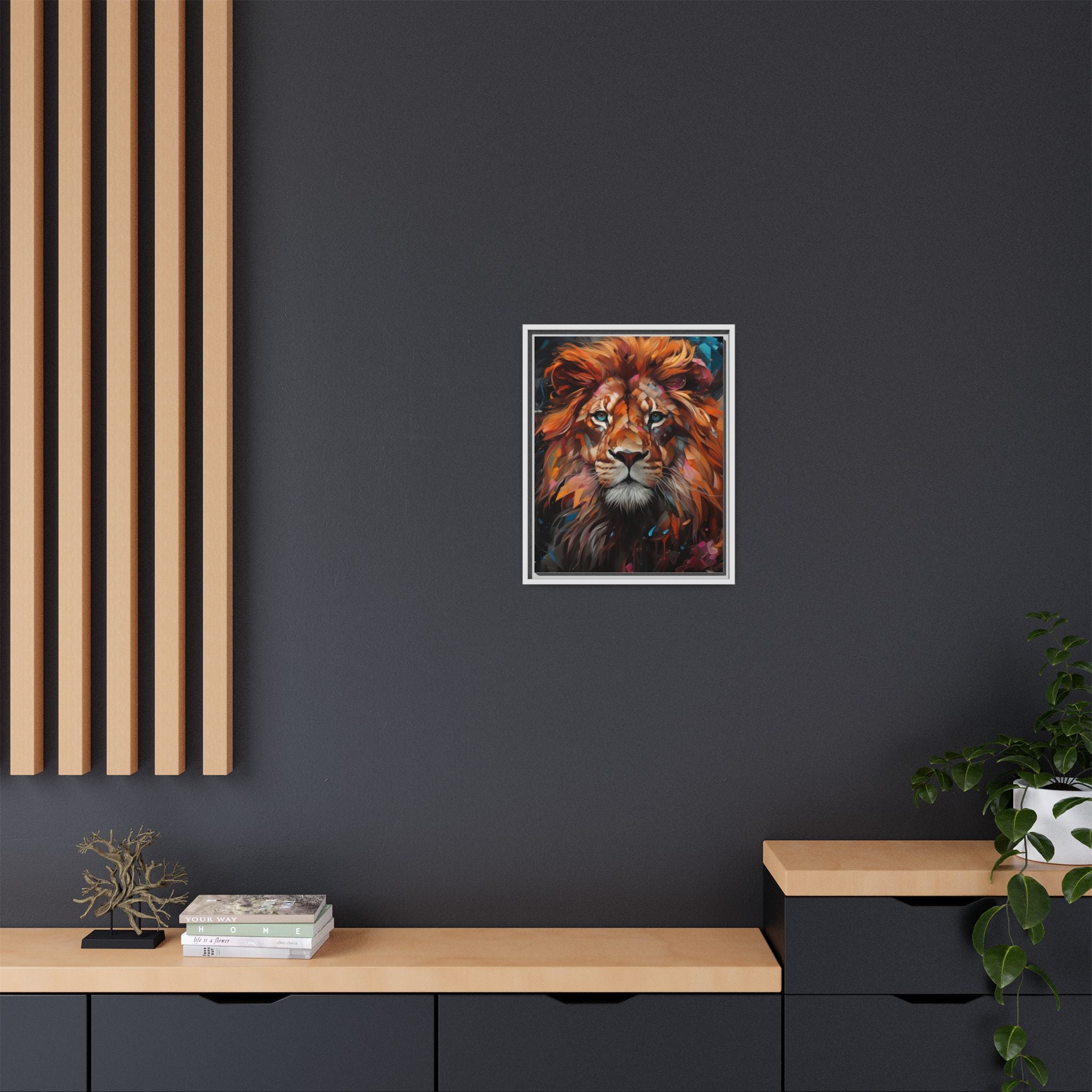 Fierce Elegance Multicolour Lion Art for Statement Space