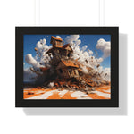 Shattered Ascent – Explosive Surreal House Wall Art