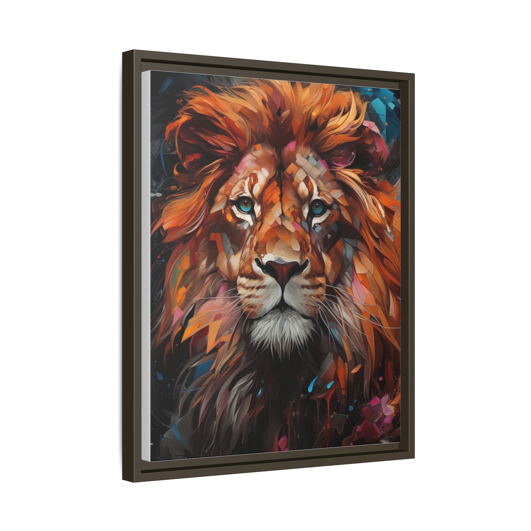 Fierce Elegance Multicolour Lion Art for Statement Space