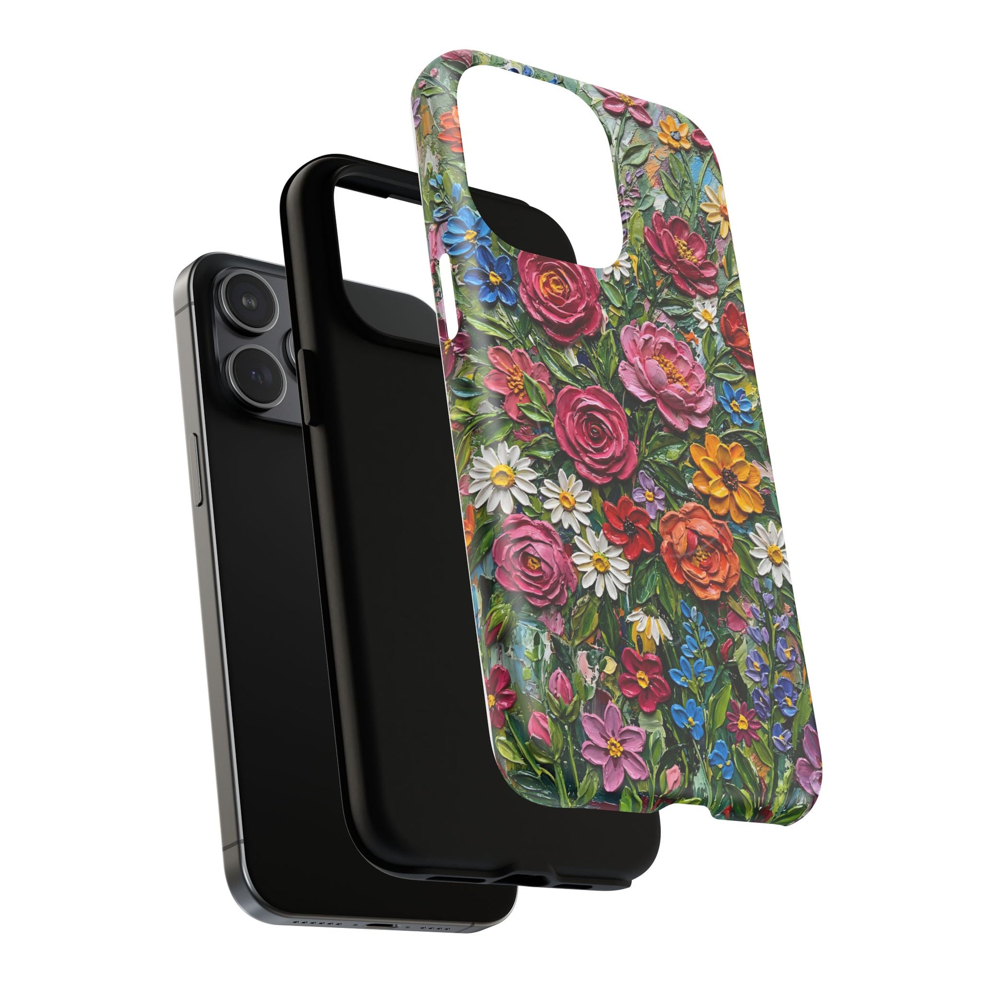 Painted Textured Style Floral Garden iPhone Case (MagSafe®)