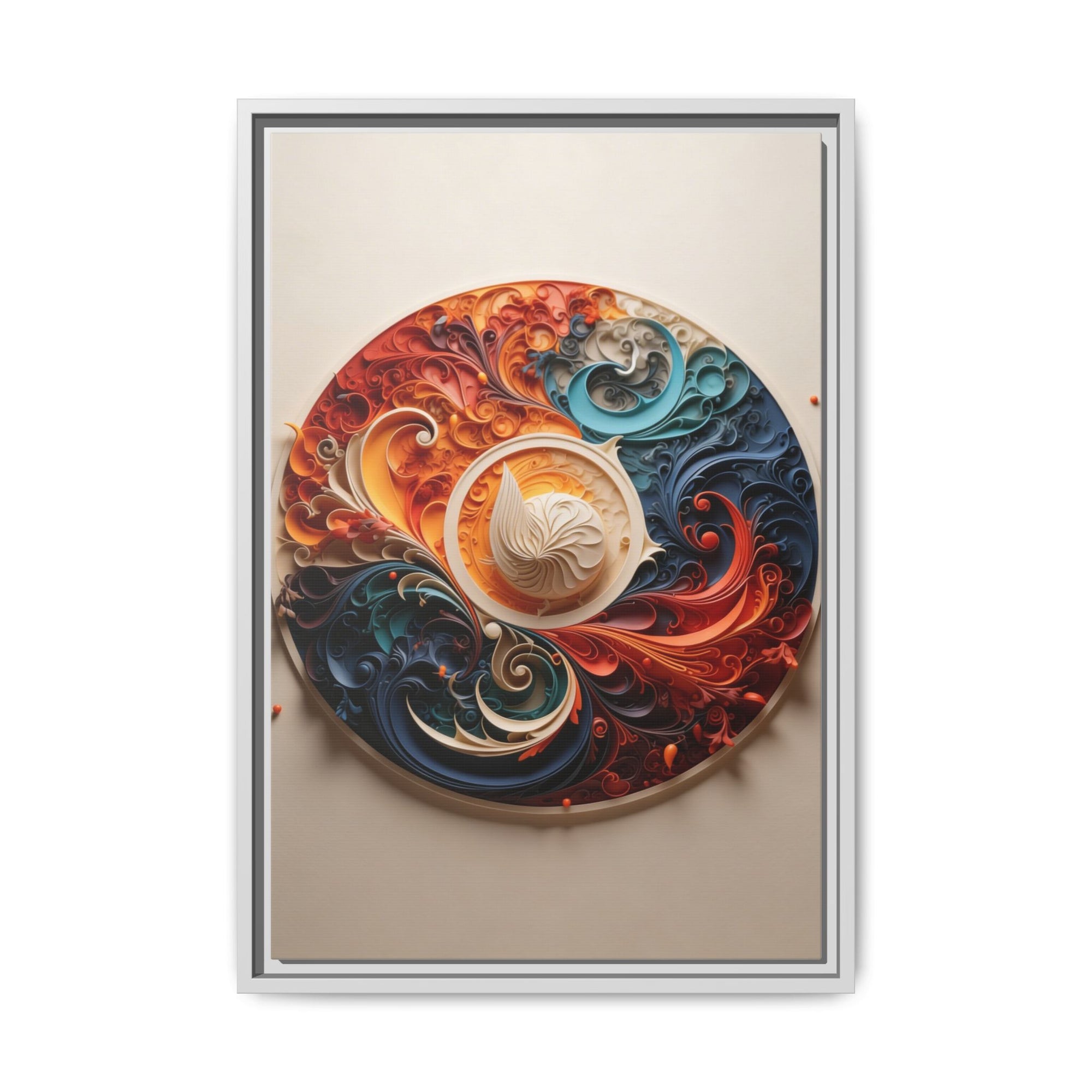 Circular Abstract Wall Art – Vibrant Swirl Design for Modern Interiors