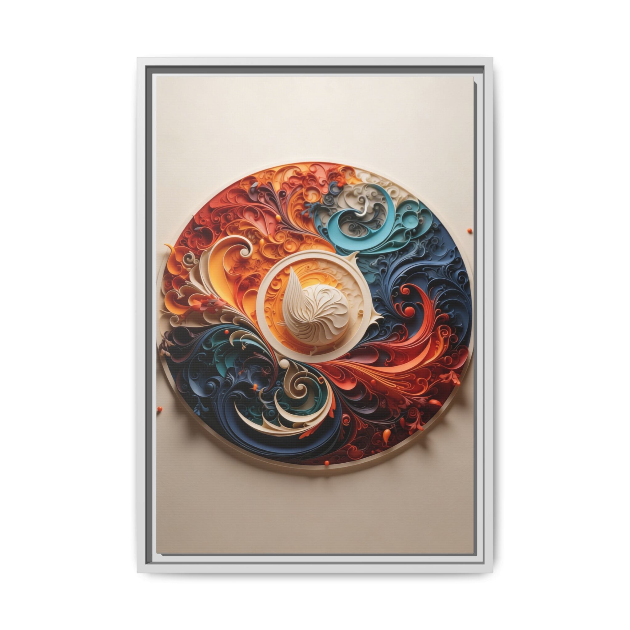 Circular Abstract Wall Art – Vibrant Swirl Design for Modern Interiors