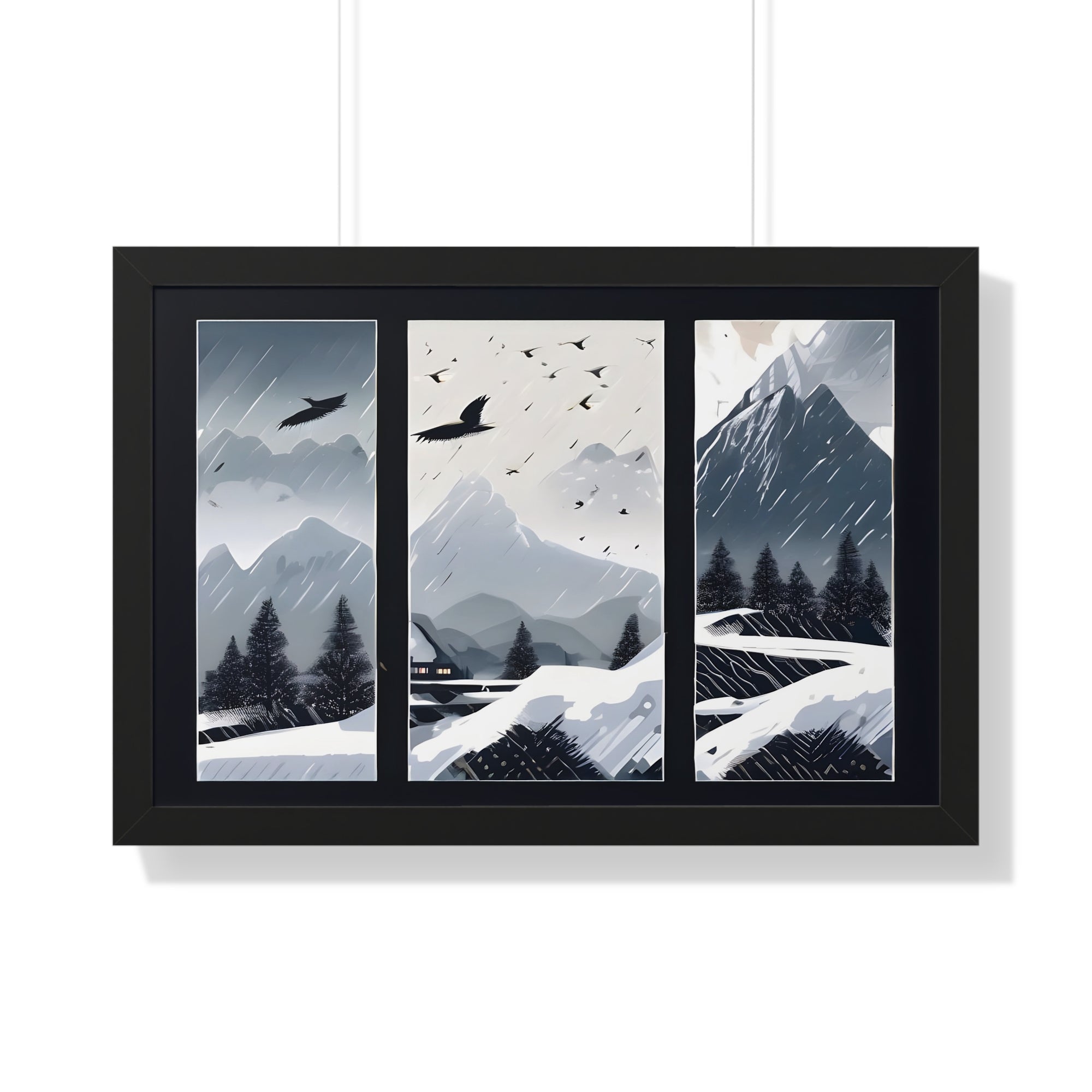 Silent Snowfall – Cozy Cabin in the Woods Canvas Art