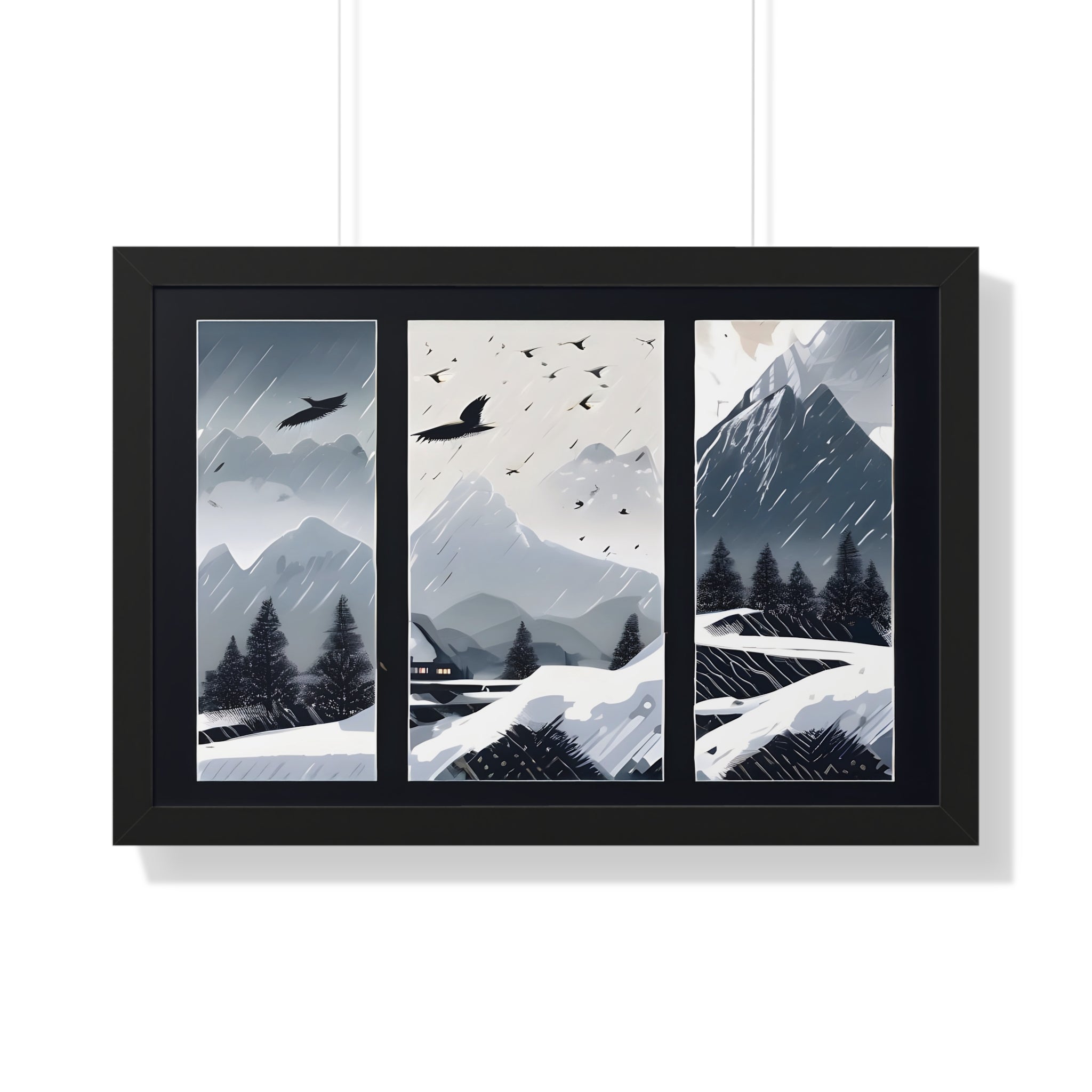 Silent Snowfall – Cozy Cabin in the Woods Canvas Art