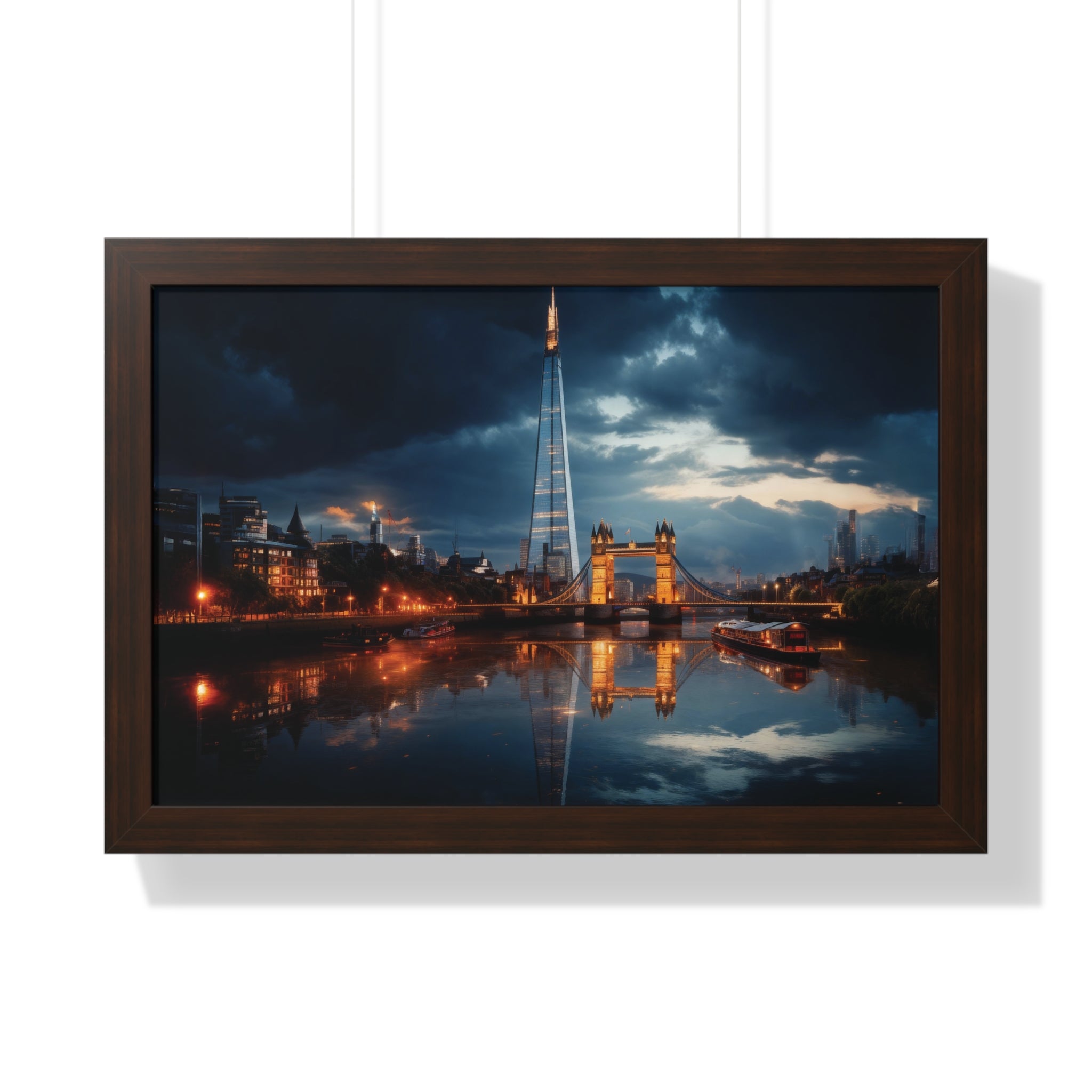 London Twilight Panorama – The Shard & Tower Bridge Wall Art