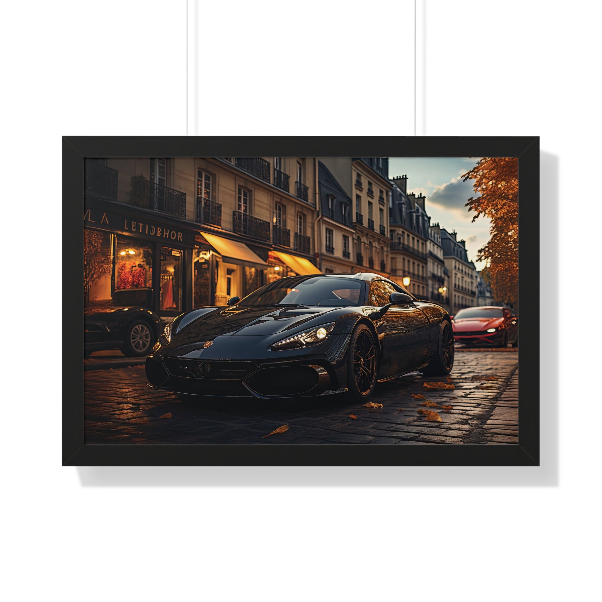 Moody Night Street Lamborghini Artwork