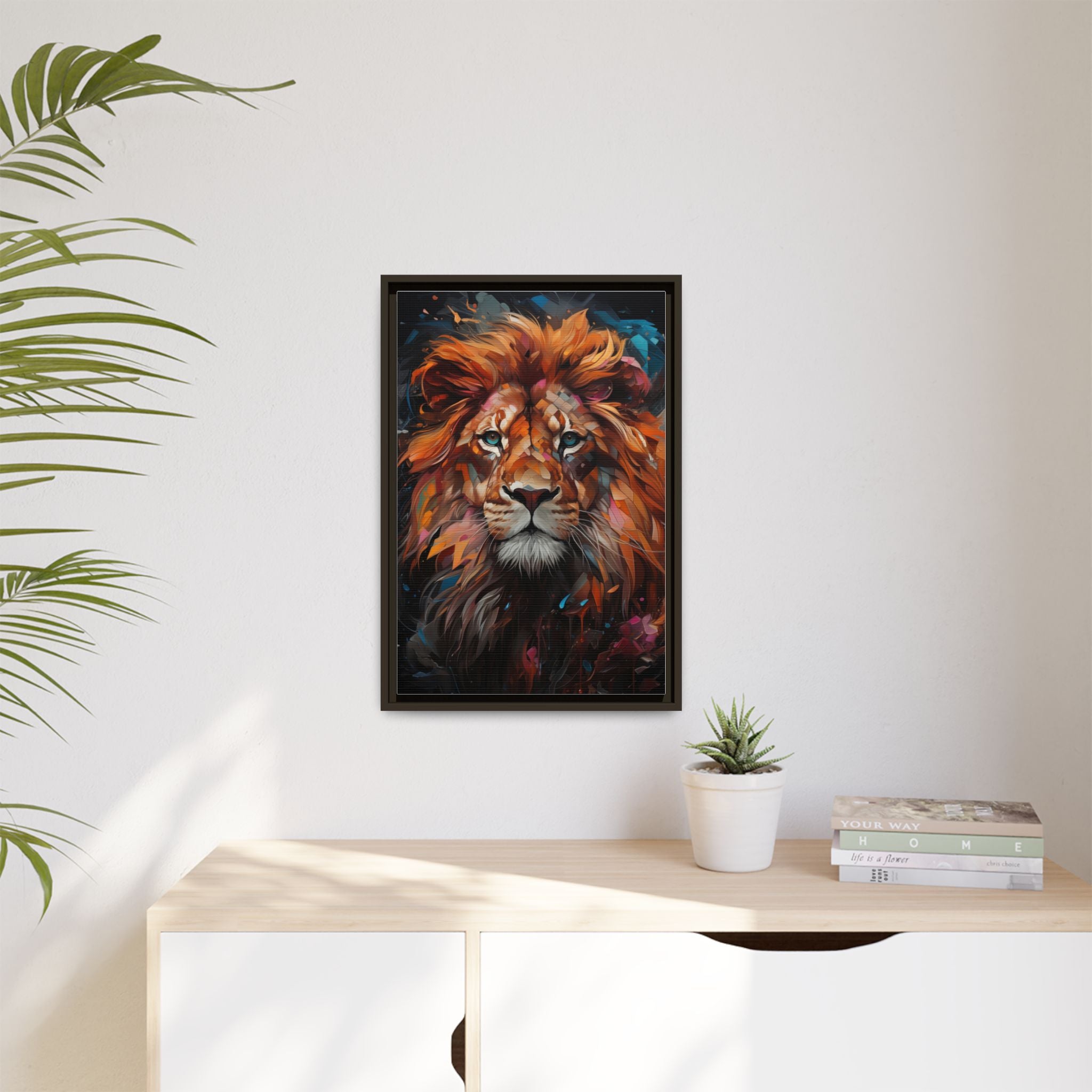 Fierce Elegance Multicolour Lion Art for Statement Space