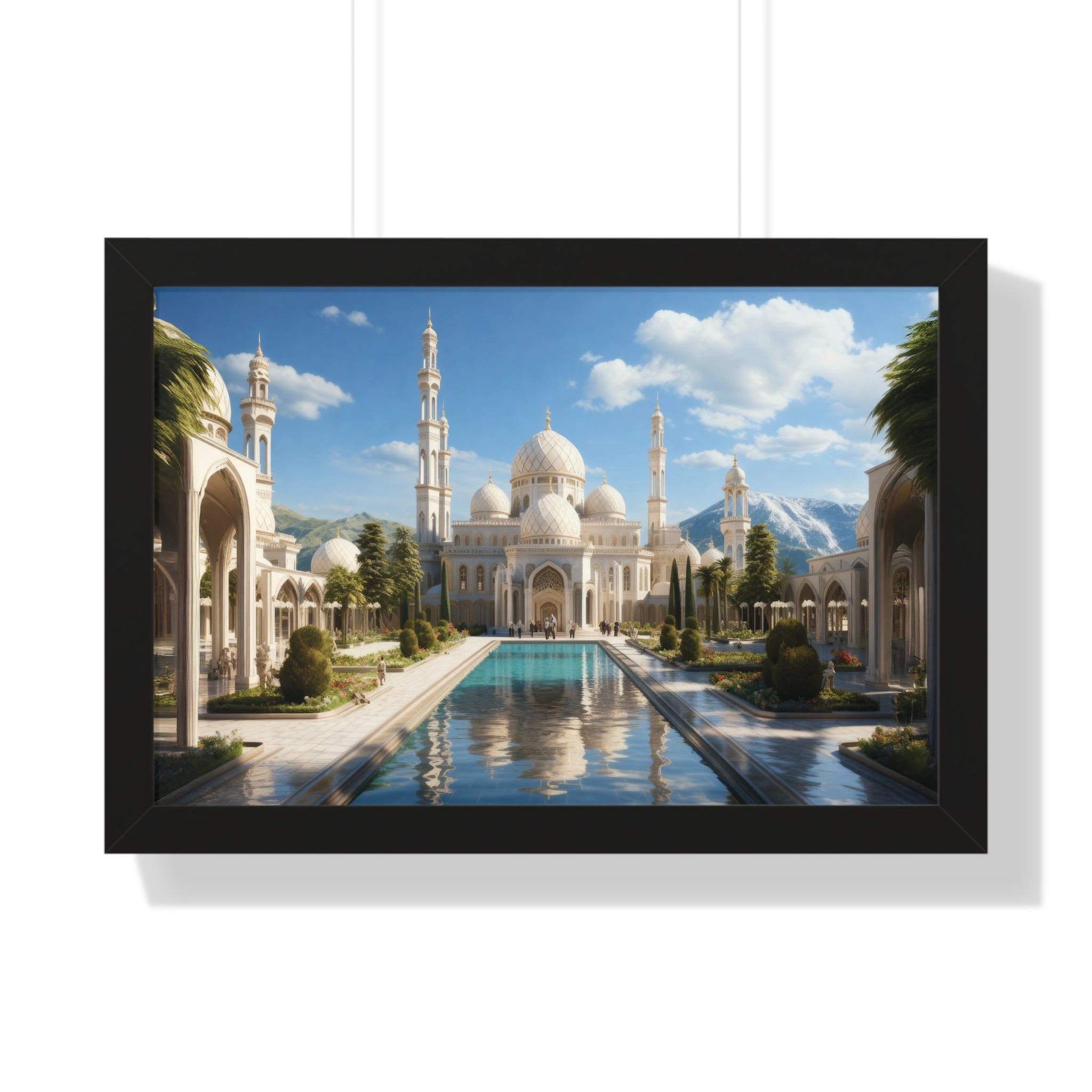 Garden of Reverence – Framed Mosque Reflections Wall Art