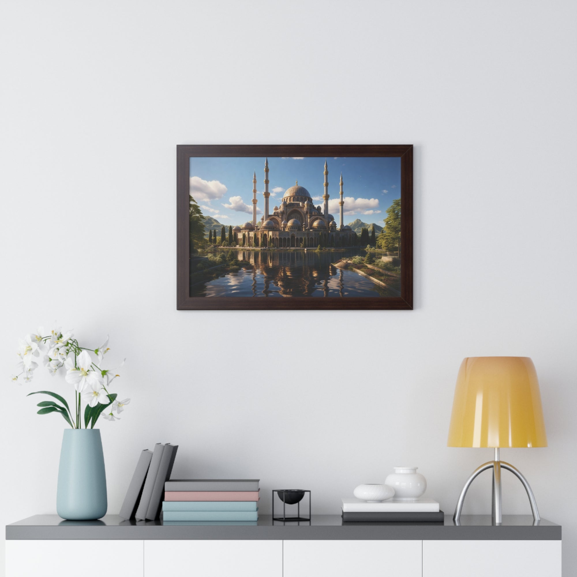 Sacred Horizon – Framed Mosque Reflections Wall Art
