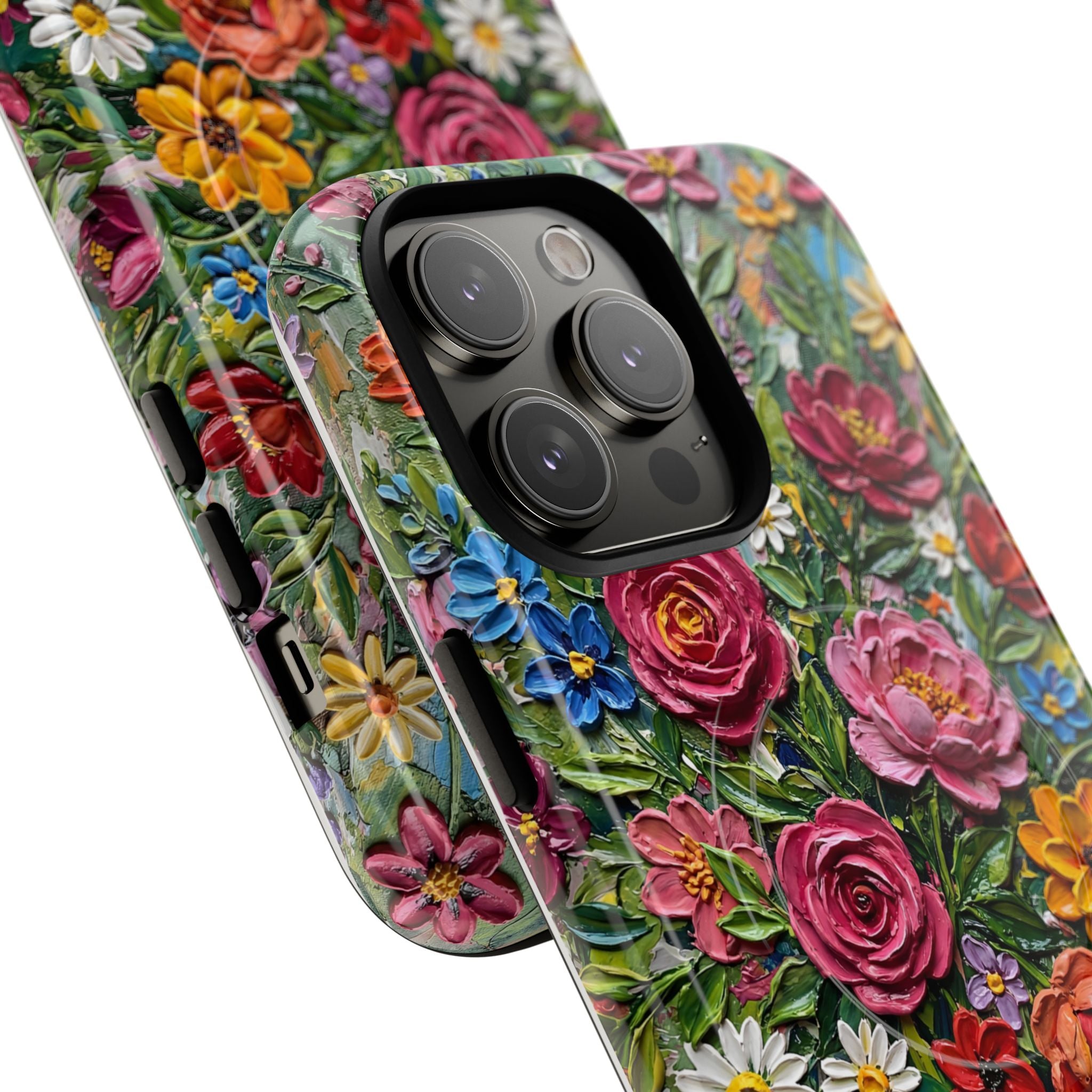 Painted Textured Style Floral Garden iPhone Case (MagSafe®)