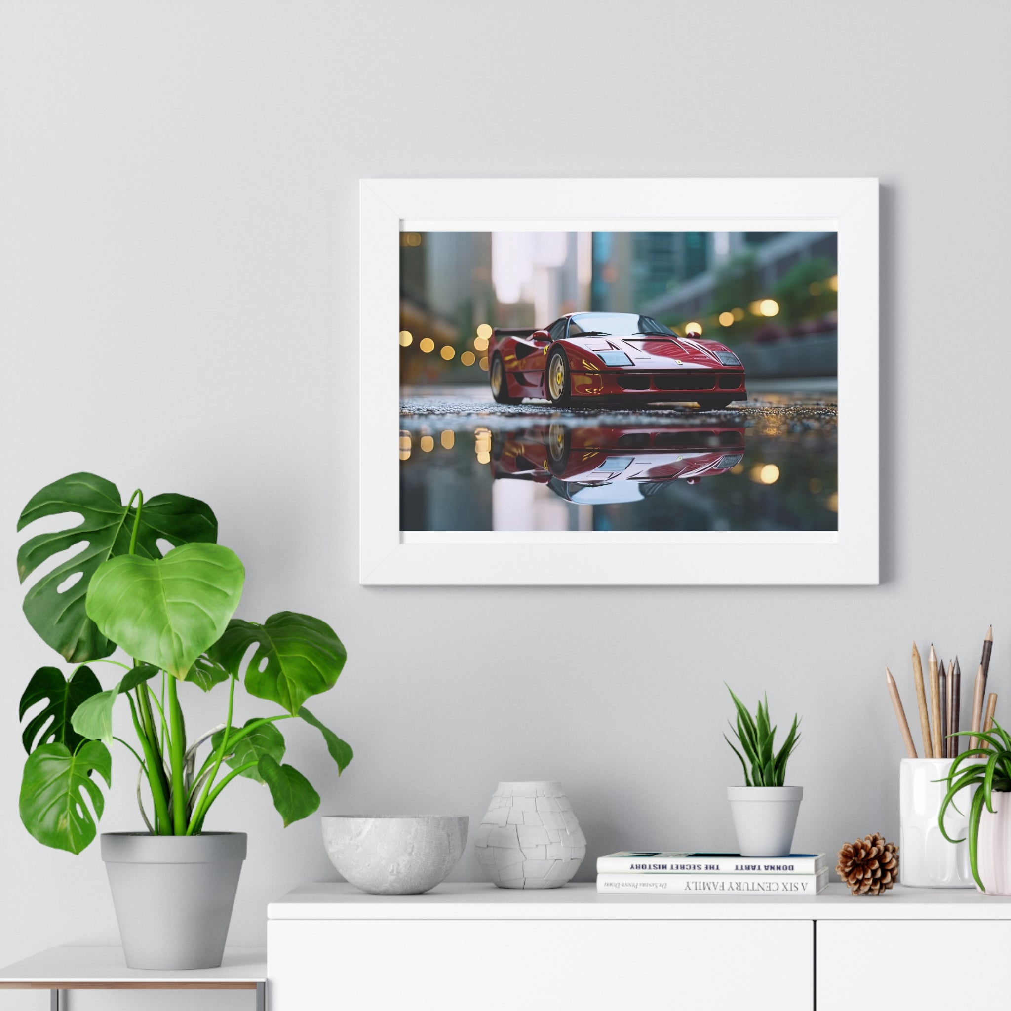 Ferrari F50 Wall Art – Red Supercar Framed Poster