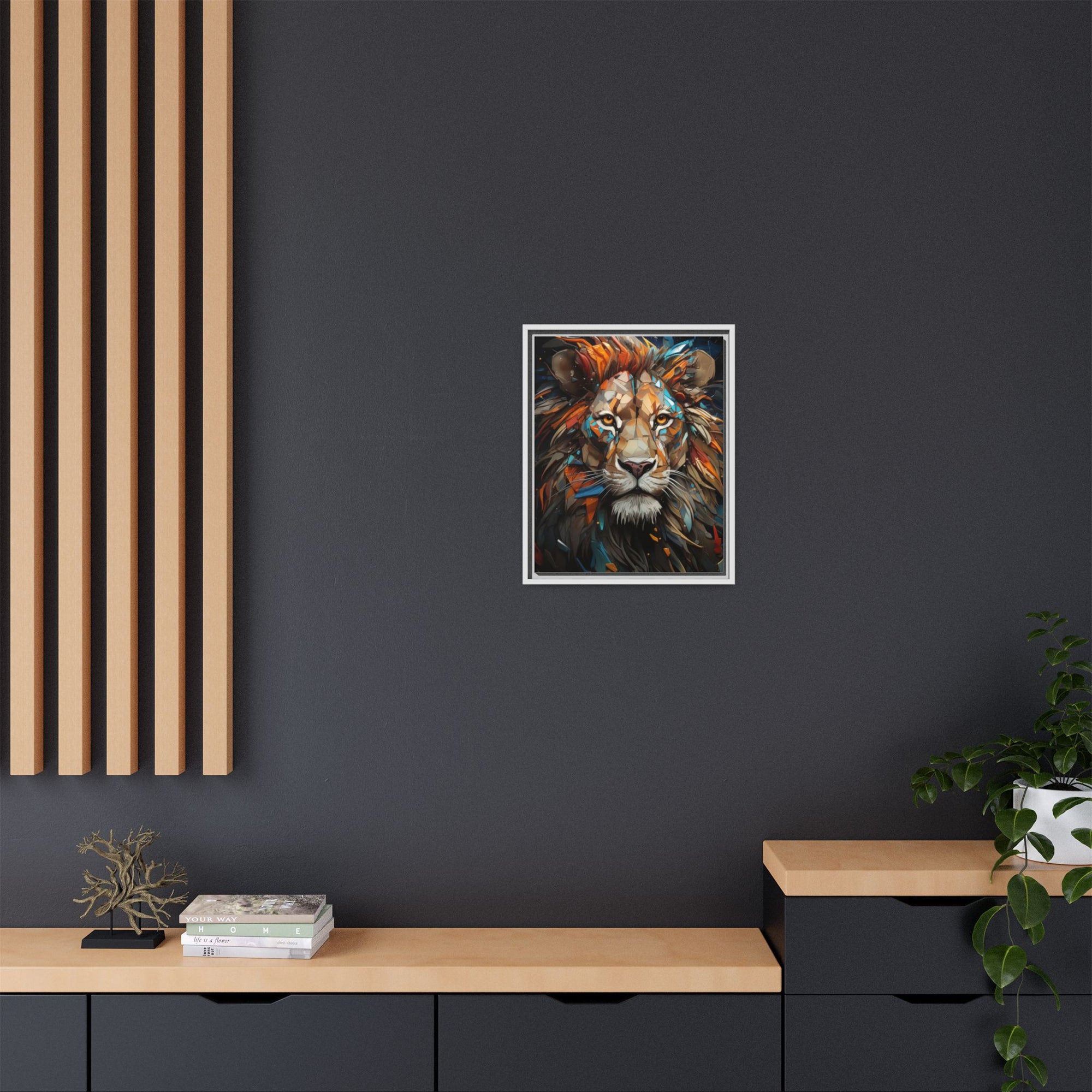 Color Splash Lion Face Canvas