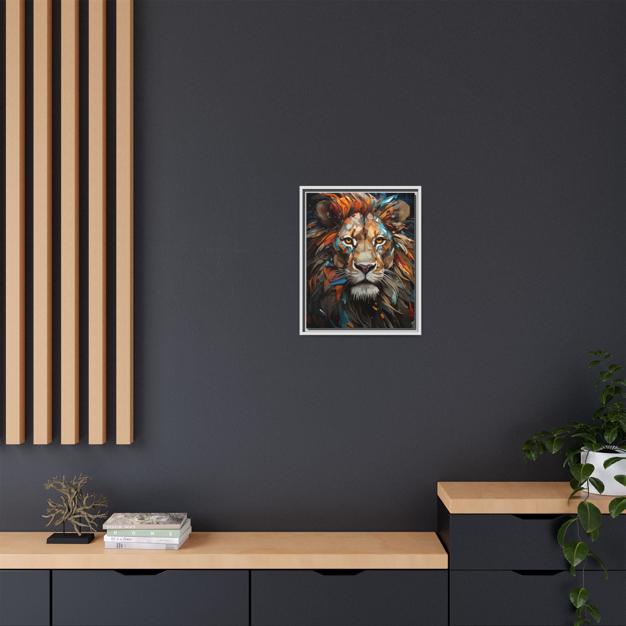 Color Splash Lion Face Canvas