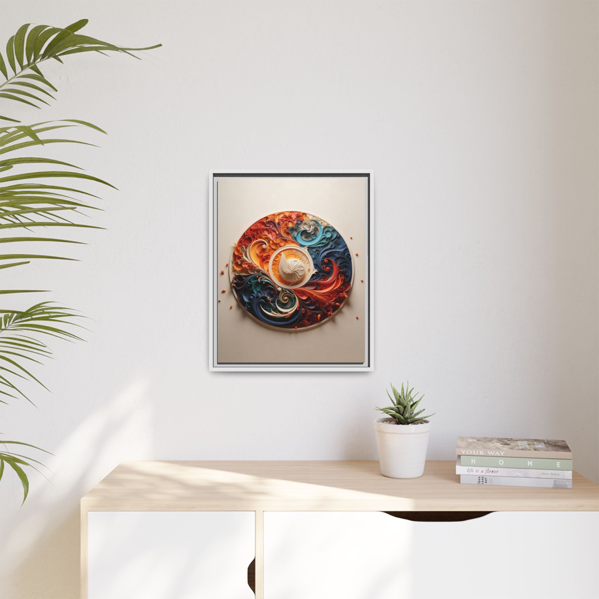 Circular Abstract Wall Art – Vibrant Swirl Design for Modern Interiors