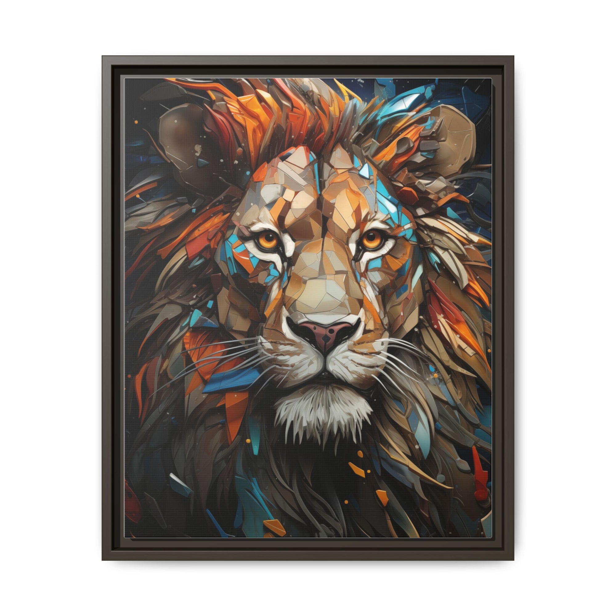Color Splash Lion Face Canvas