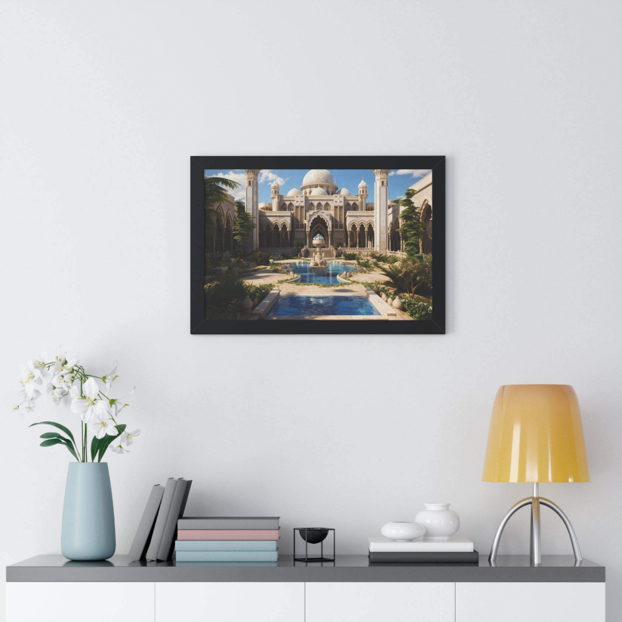 Courtyard of Light – Framed Mosque Architecture Wall Art
