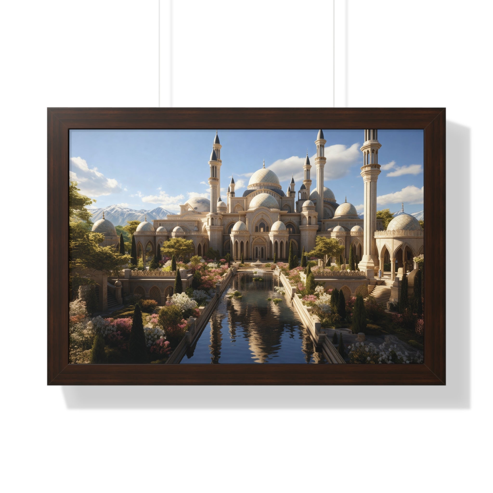 Palace of Stillness – Framed Islamic Garden Reflections Wall Art
