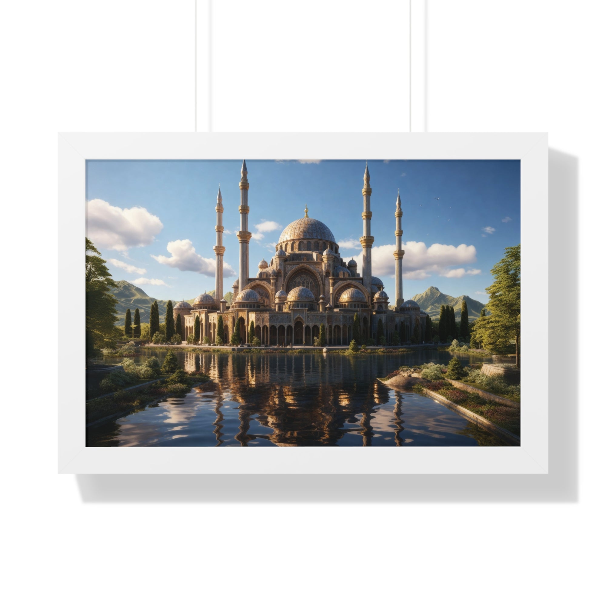 Sacred Horizon – Framed Mosque Reflections Wall Art