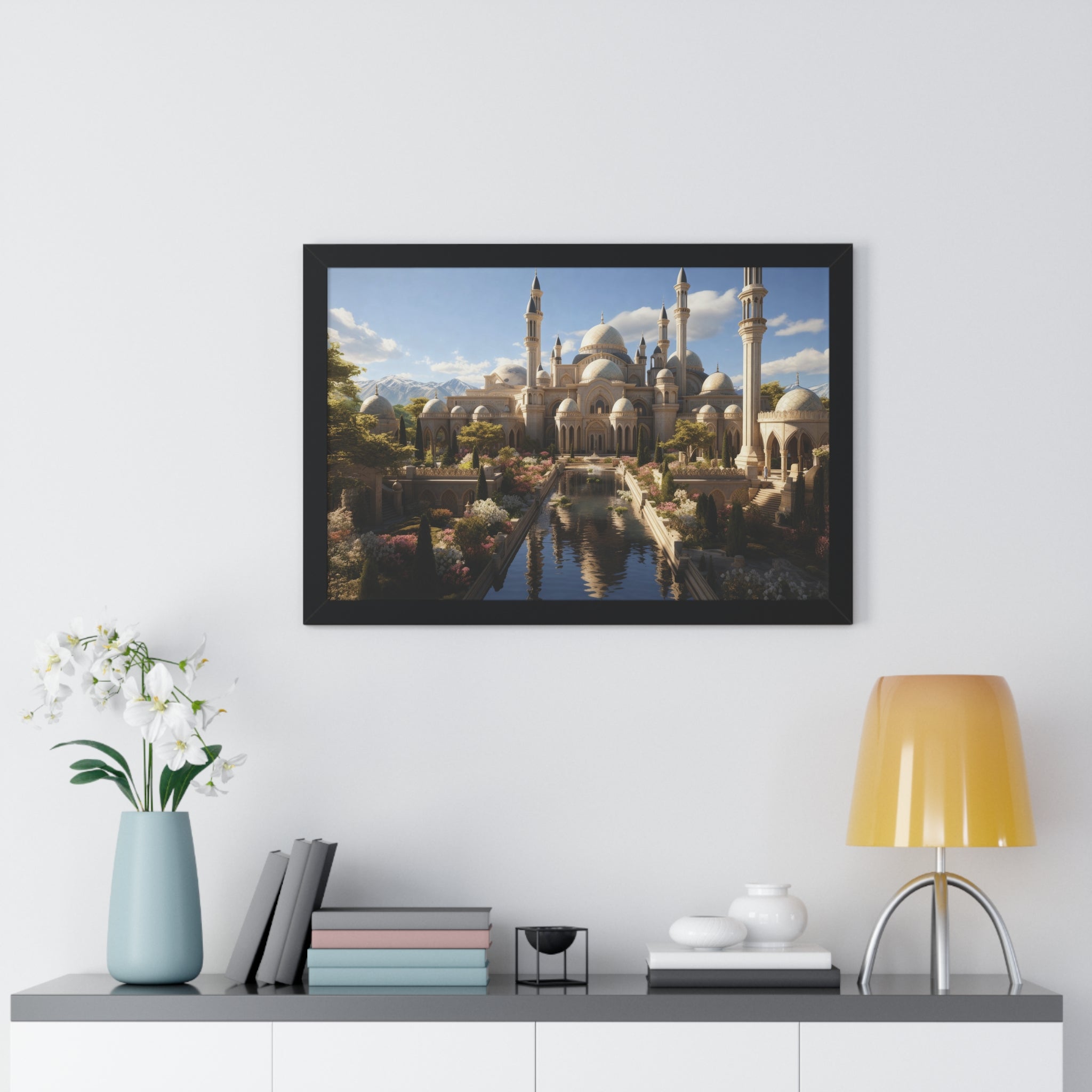 Palace of Stillness – Framed Islamic Garden Reflections Wall Art