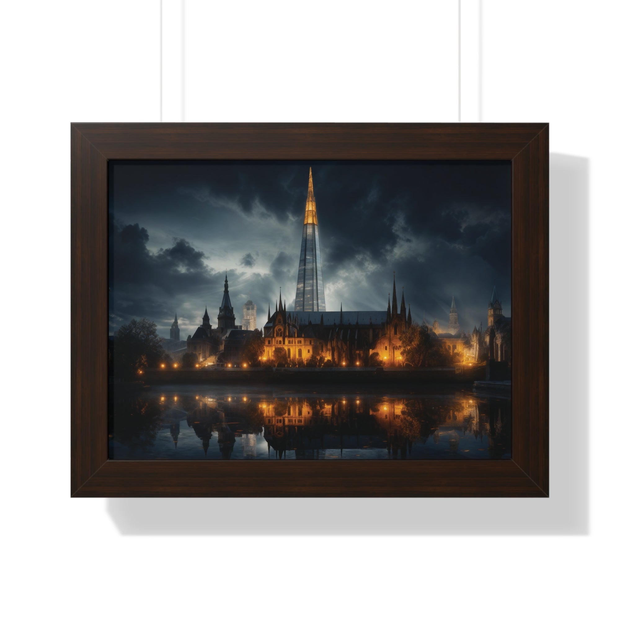 London Reflections: The Shard & Historic Skyline at Night – Elegant Cityscape Wall Art