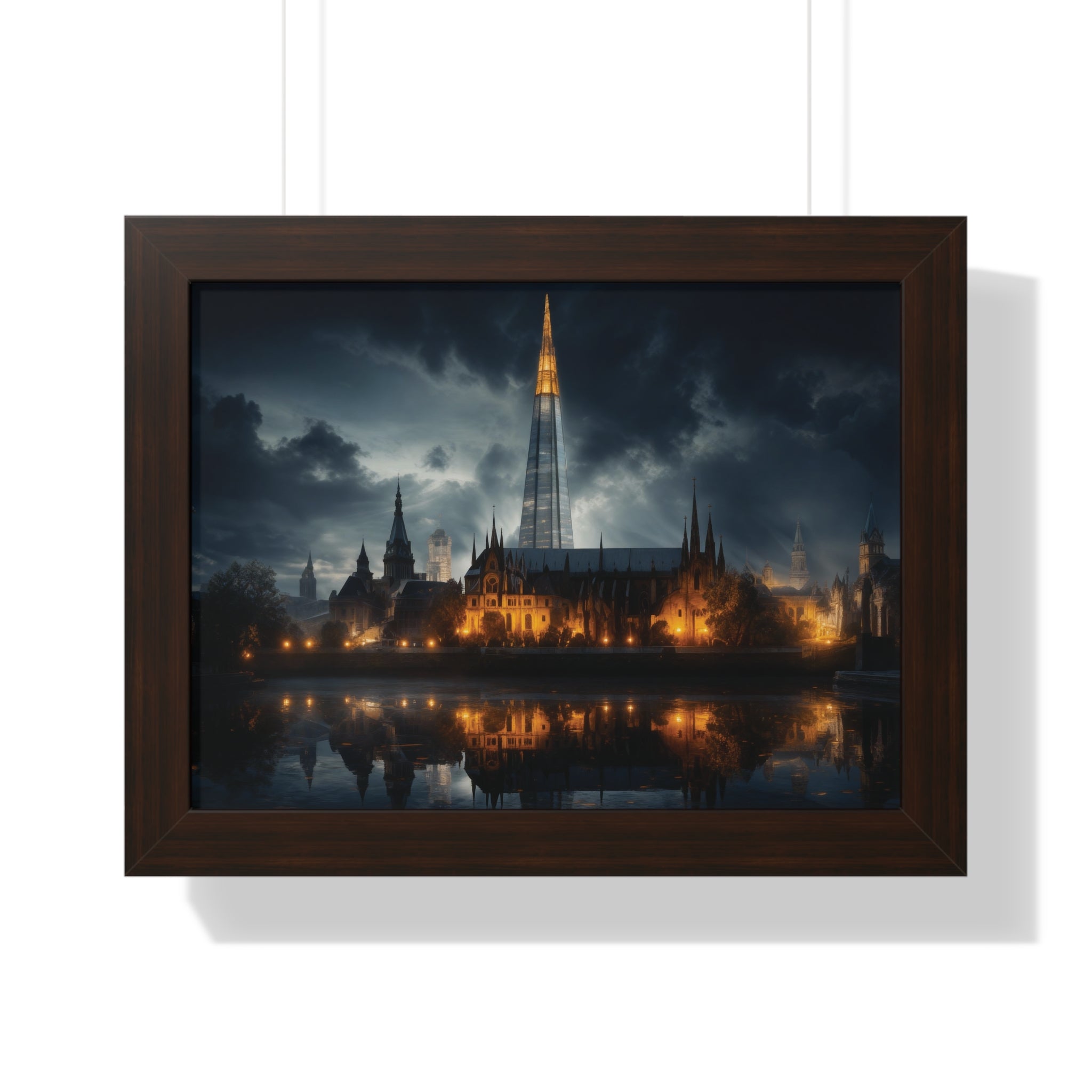 London Reflections: The Shard & Historic Skyline at Night – Elegant Cityscape Wall Art