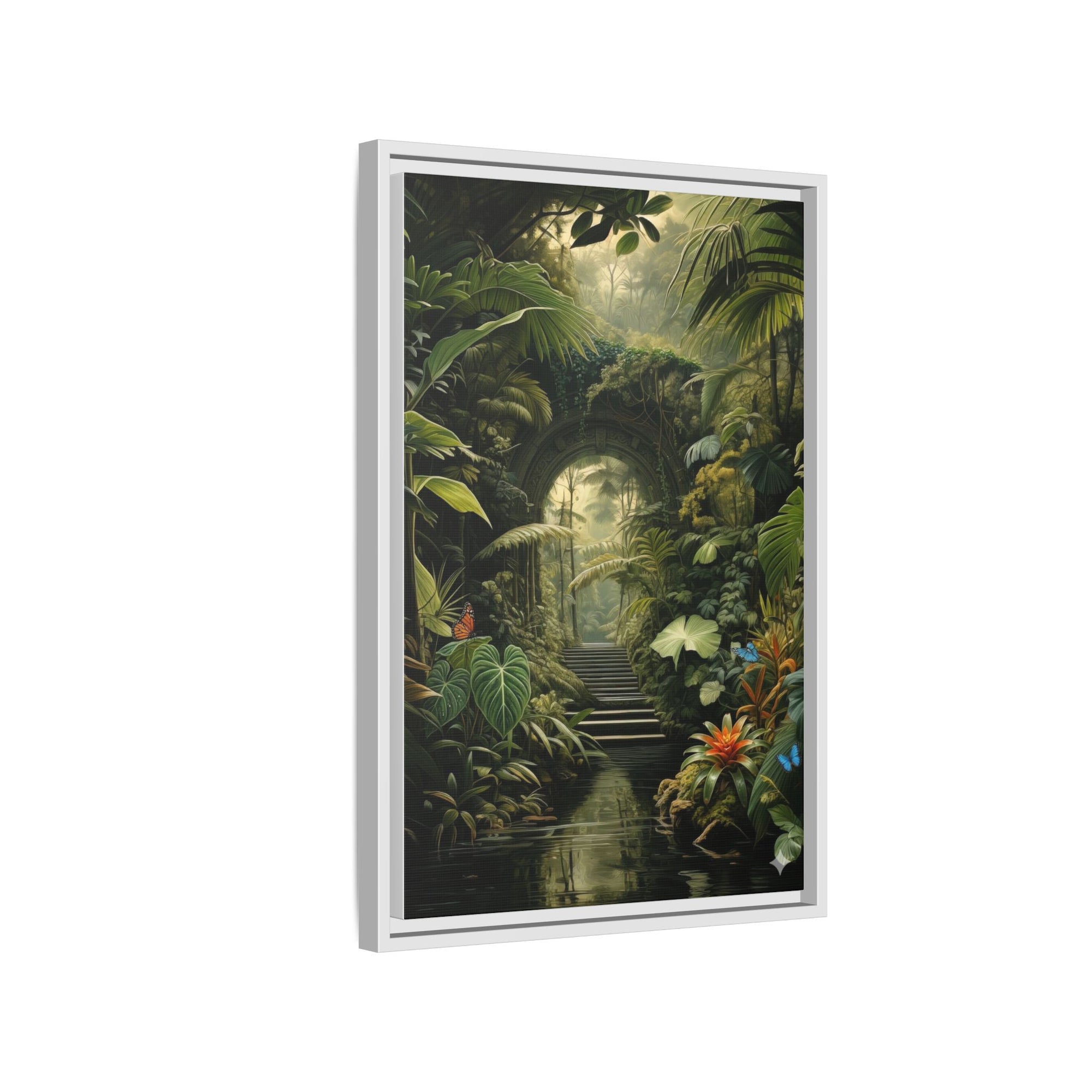 🌴Tropical Forest Illusion – Cinematic Jungle Pathway Wall Art  Luxury Botanical Decor
