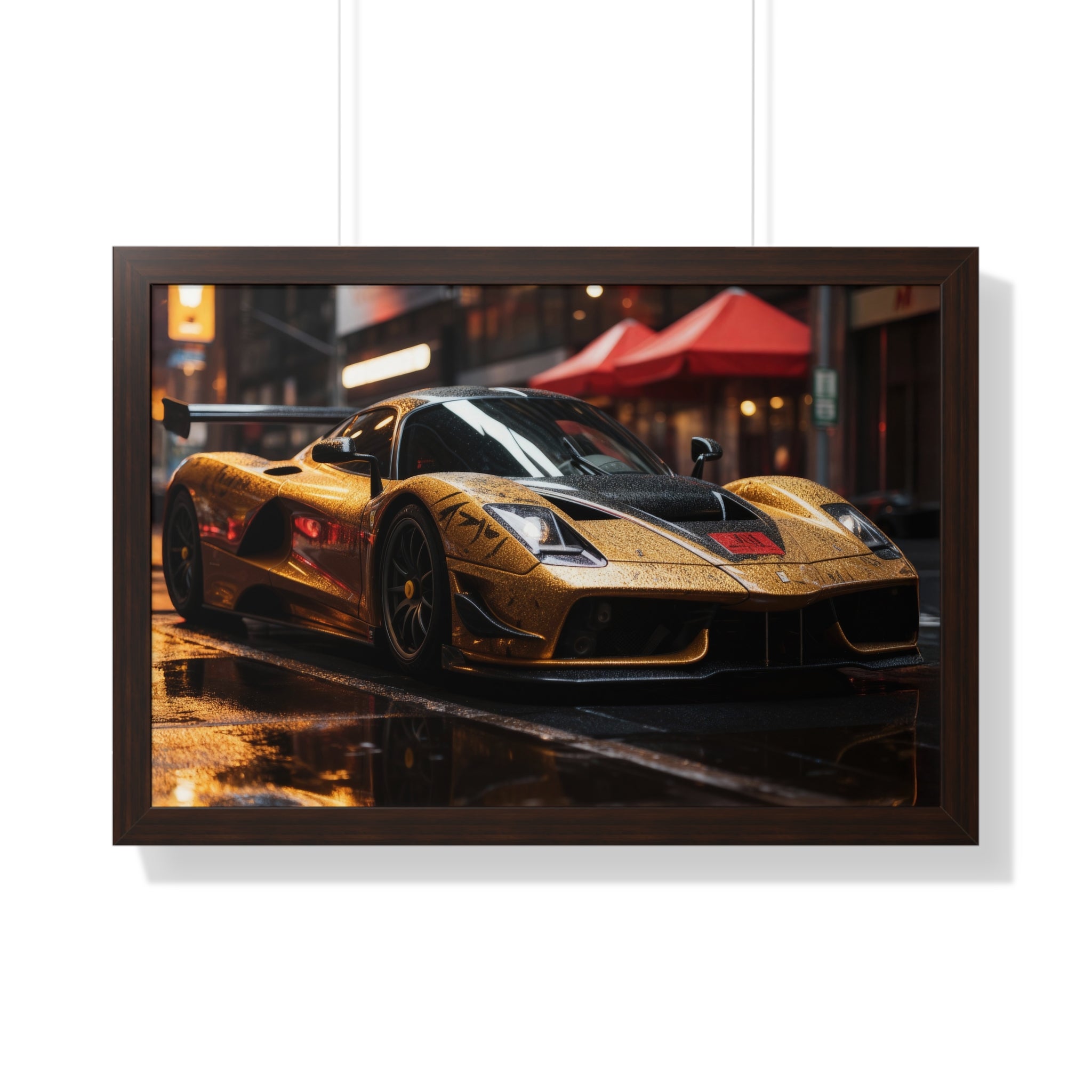 Cool Ferrari F50 in New York Thunder and Rain