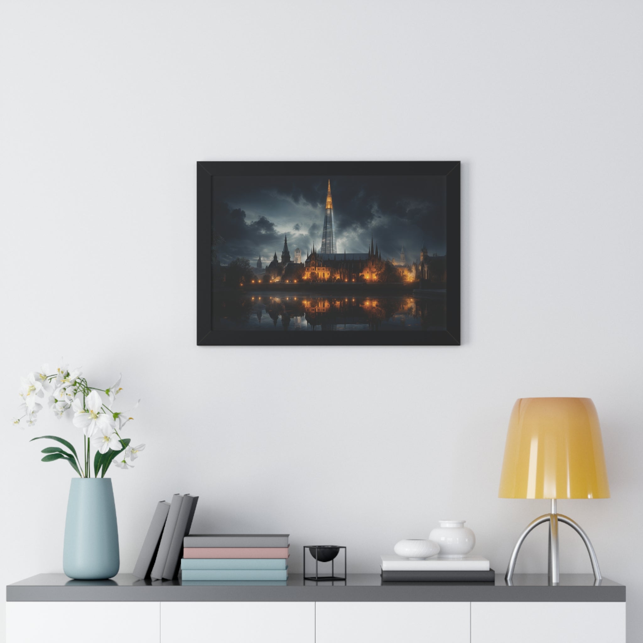 London Reflections: The Shard & Historic Skyline at Night – Elegant Cityscape Wall Art