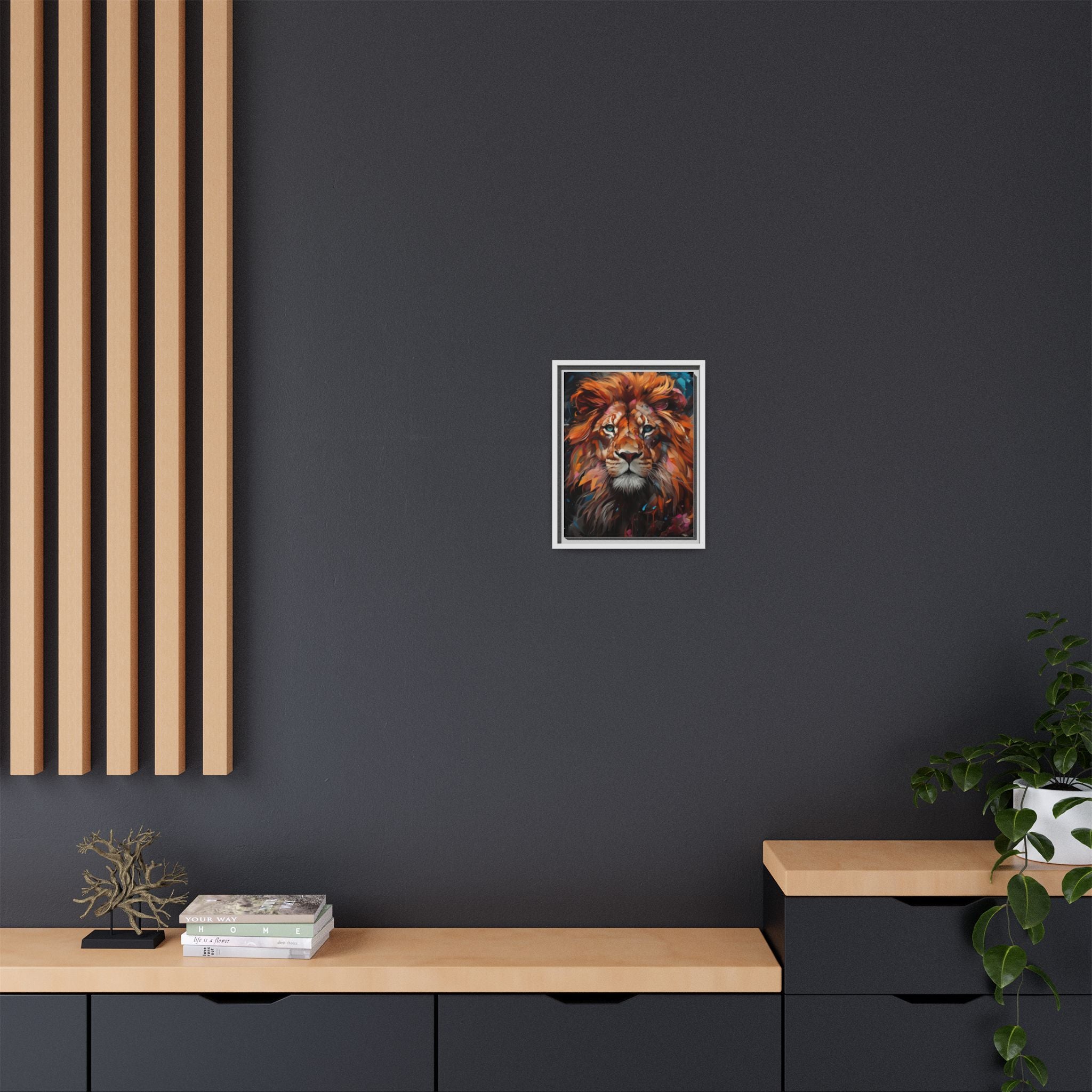 Fierce Elegance Multicolour Lion Art for Statement Space