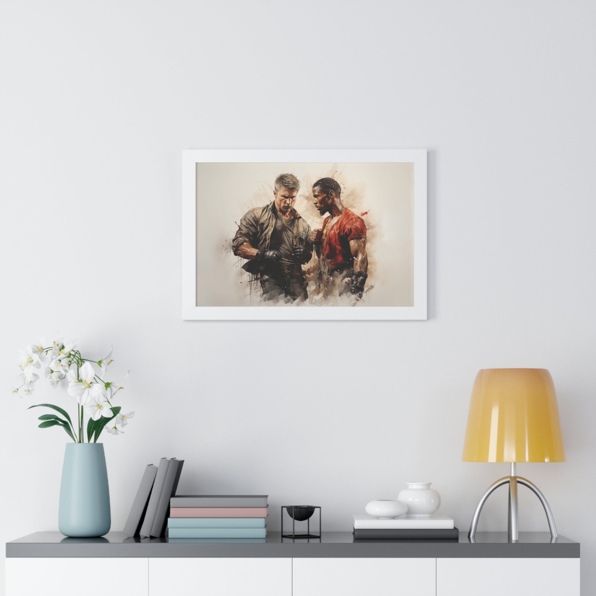 Face-Off – Framed Masculine Tension Wall Art