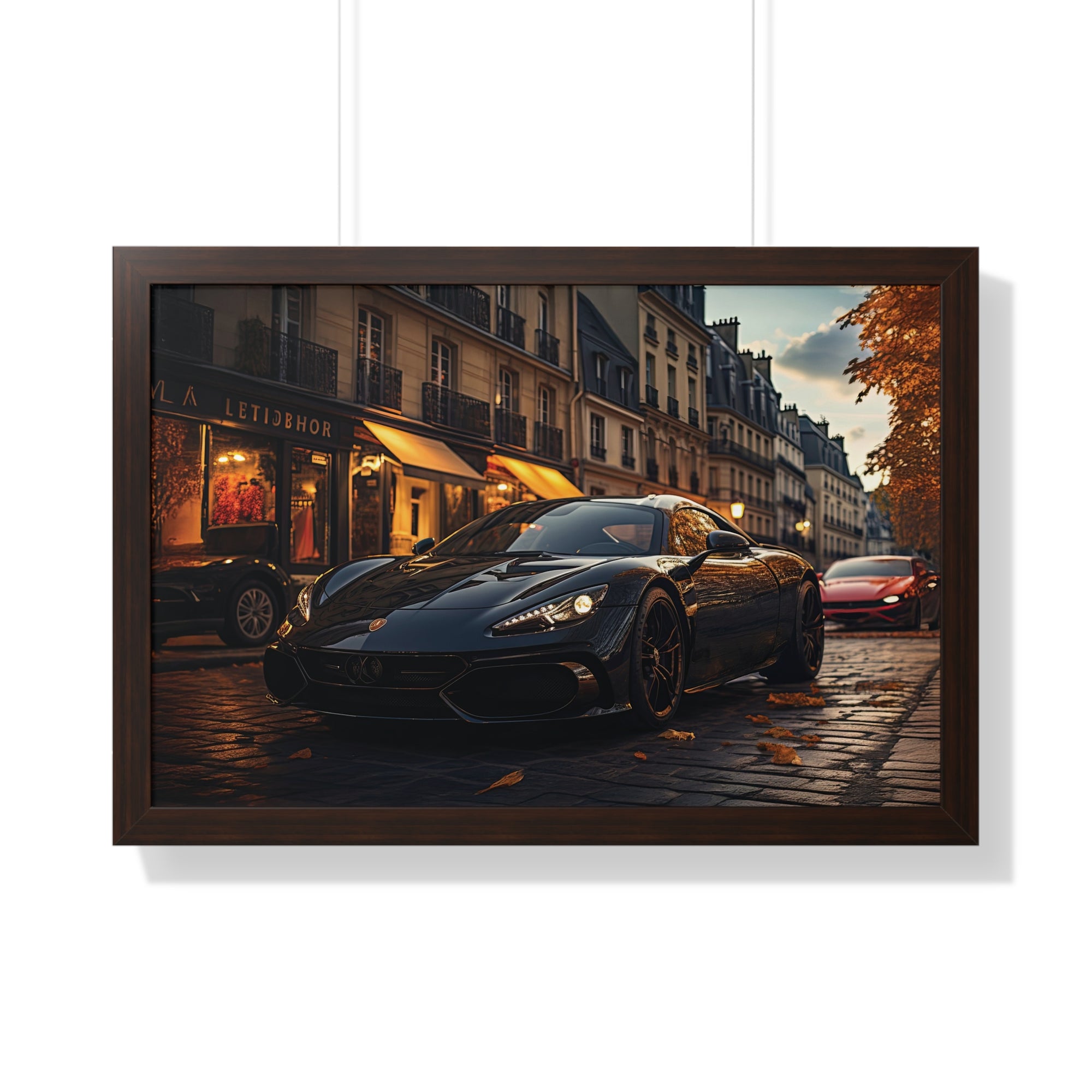 Moody Night Street Lamborghini Artwork