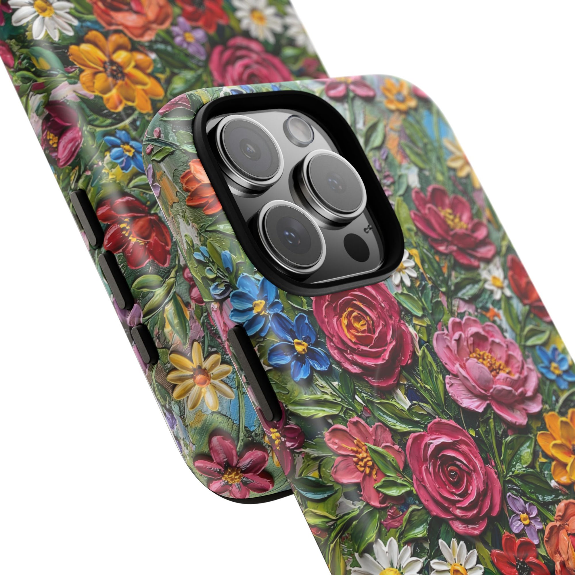 Painted Textured Style Floral Garden iPhone Case (MagSafe®)