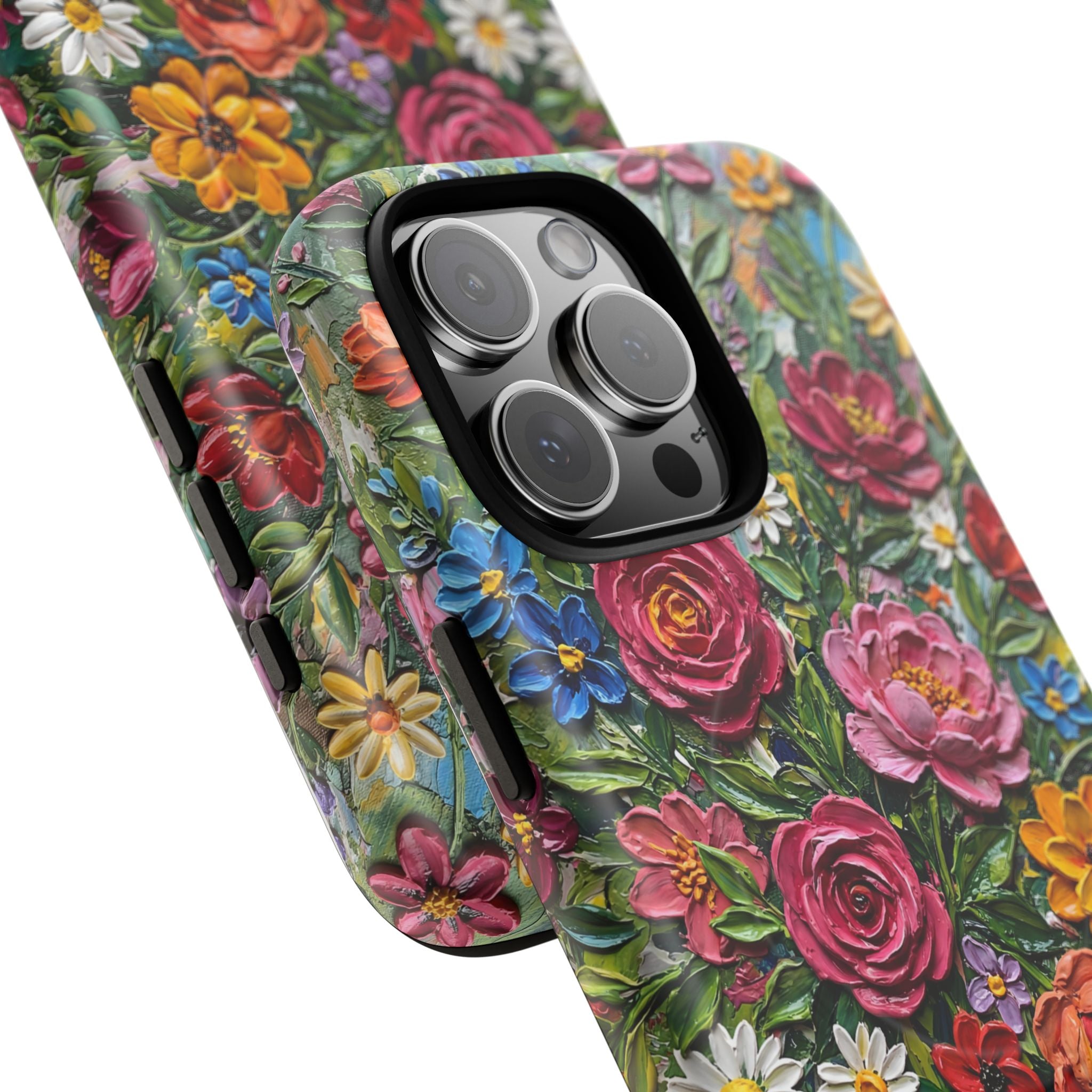 Painted Textured Style Floral Garden iPhone Case (MagSafe®)