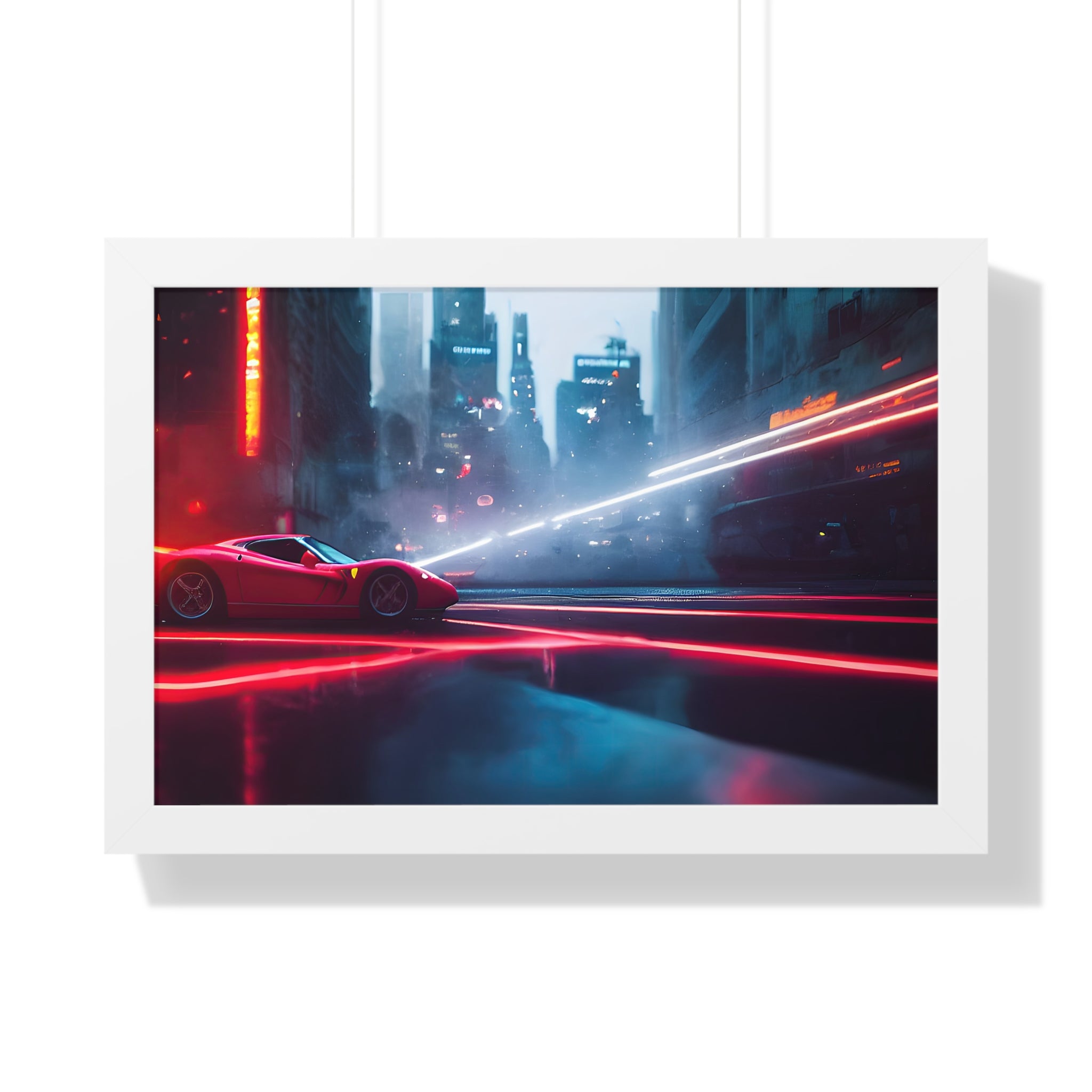 Dazzling Framed Supercar Poster – Red Ferrari F50