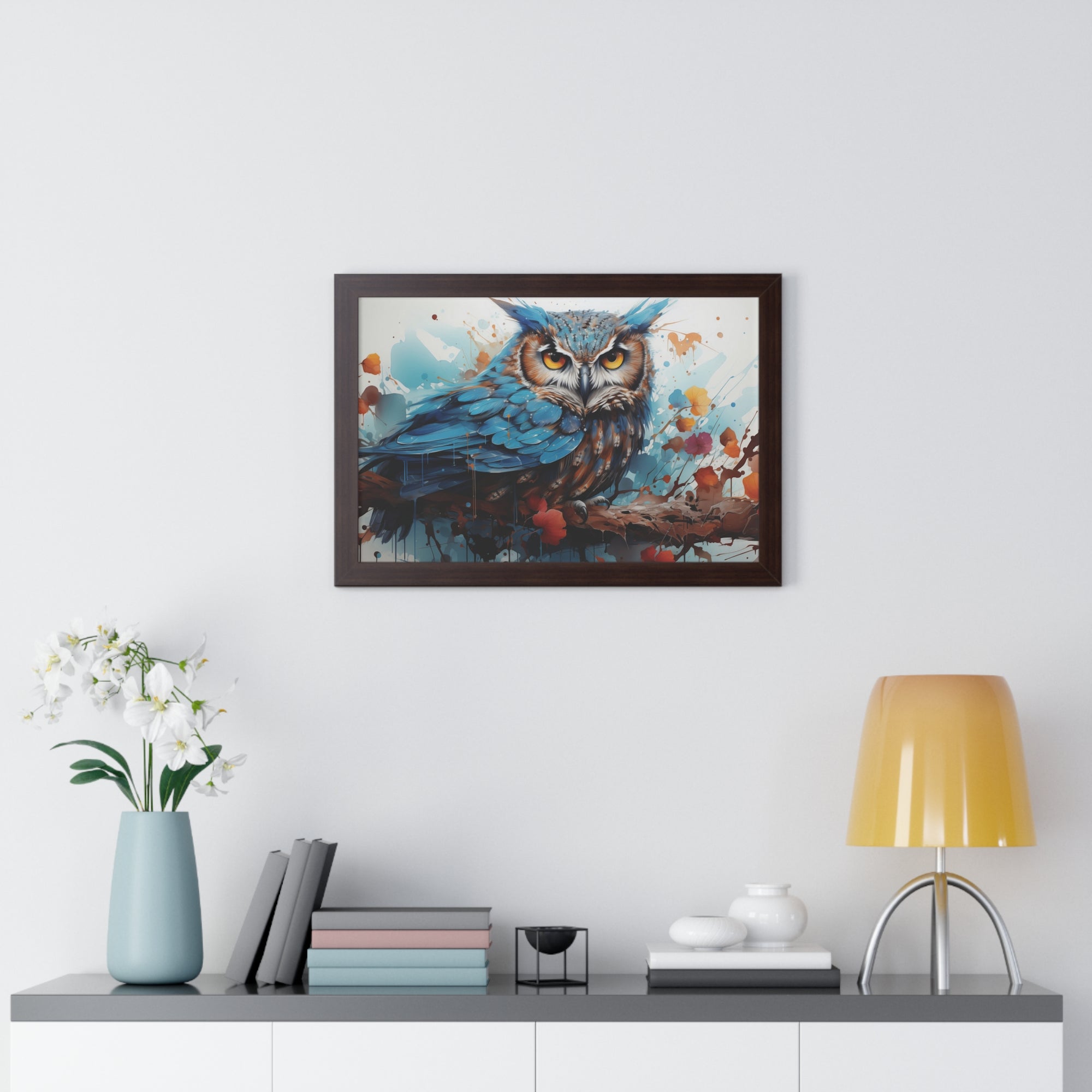 Midnight Majesty — Blue Owl Abstract Wall Art 🦉