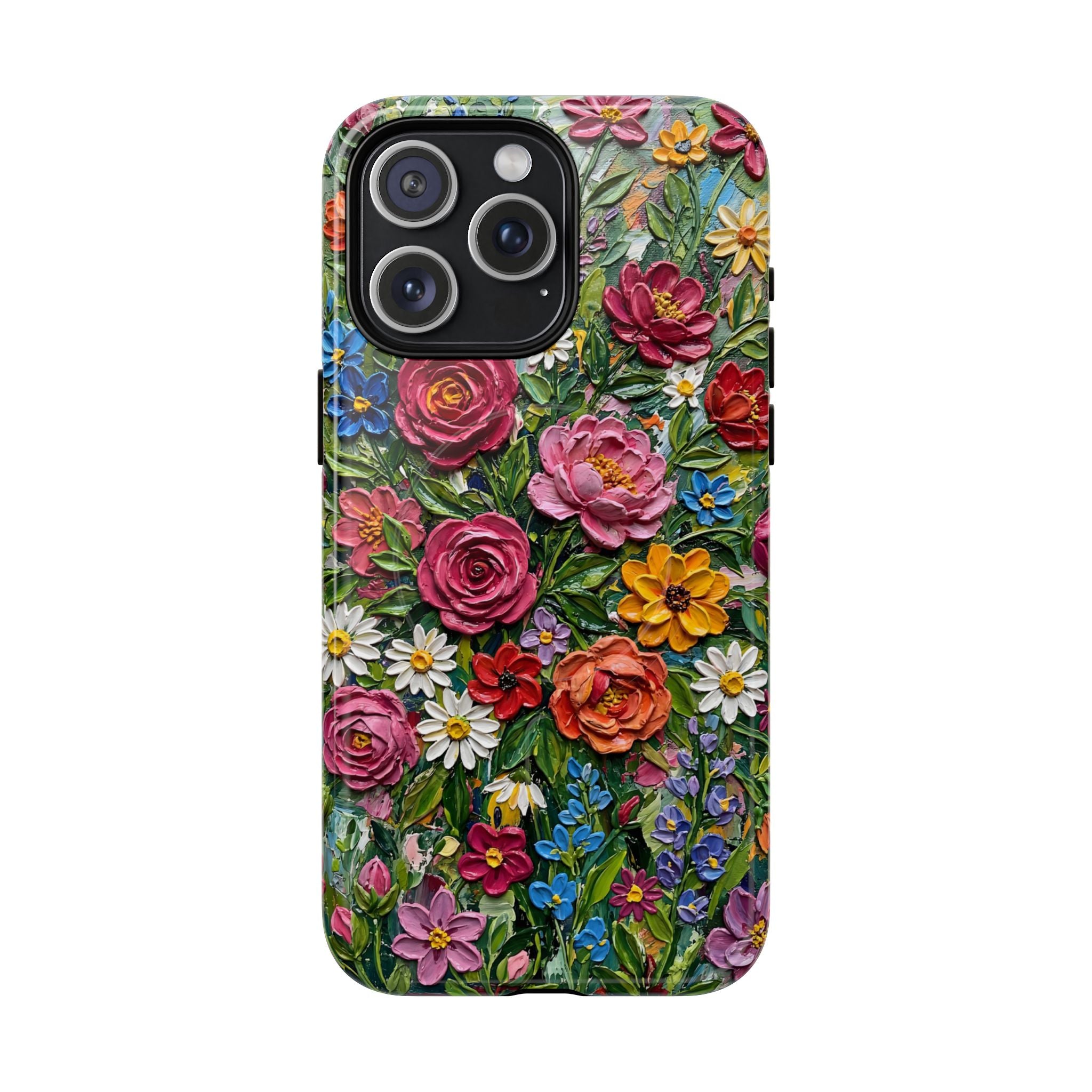 Painted Textured Style Floral Garden iPhone Case (MagSafe®)